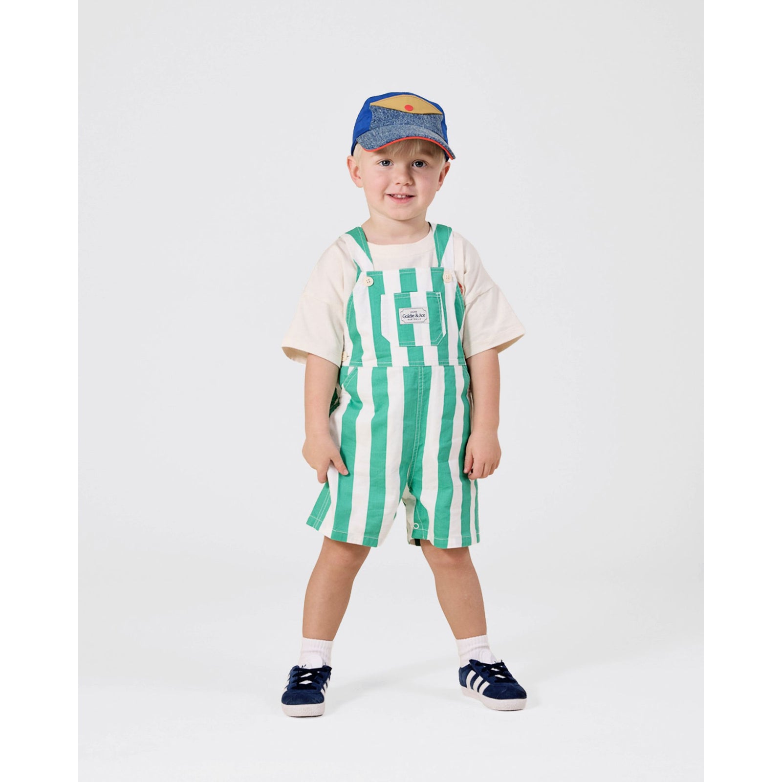 Happy Stripe Button Burton Overalls