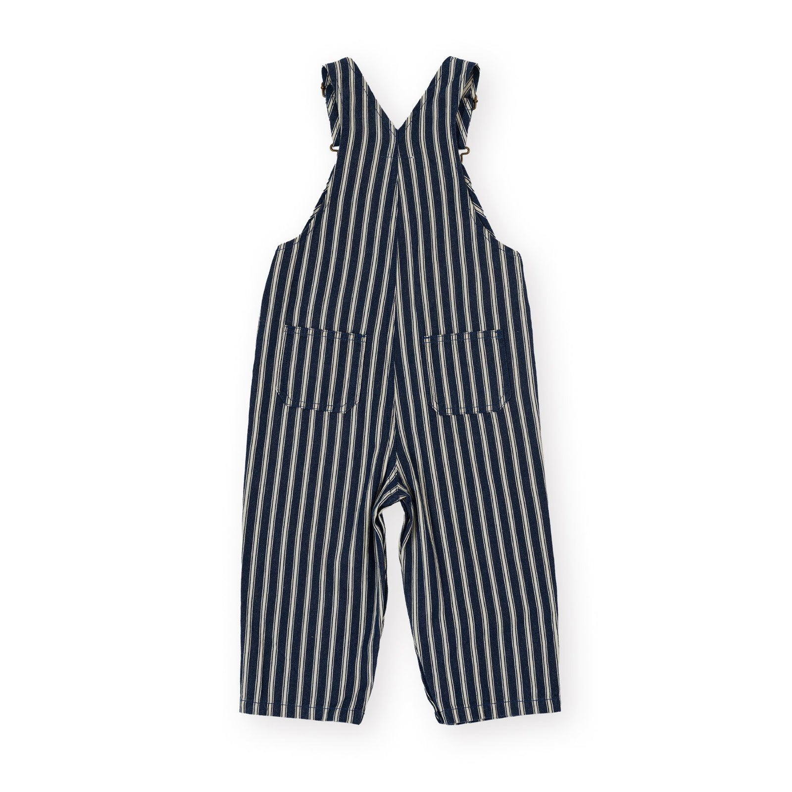 Goldie & Ace Railroad Stripe Austin Overalls, product flat lay 2