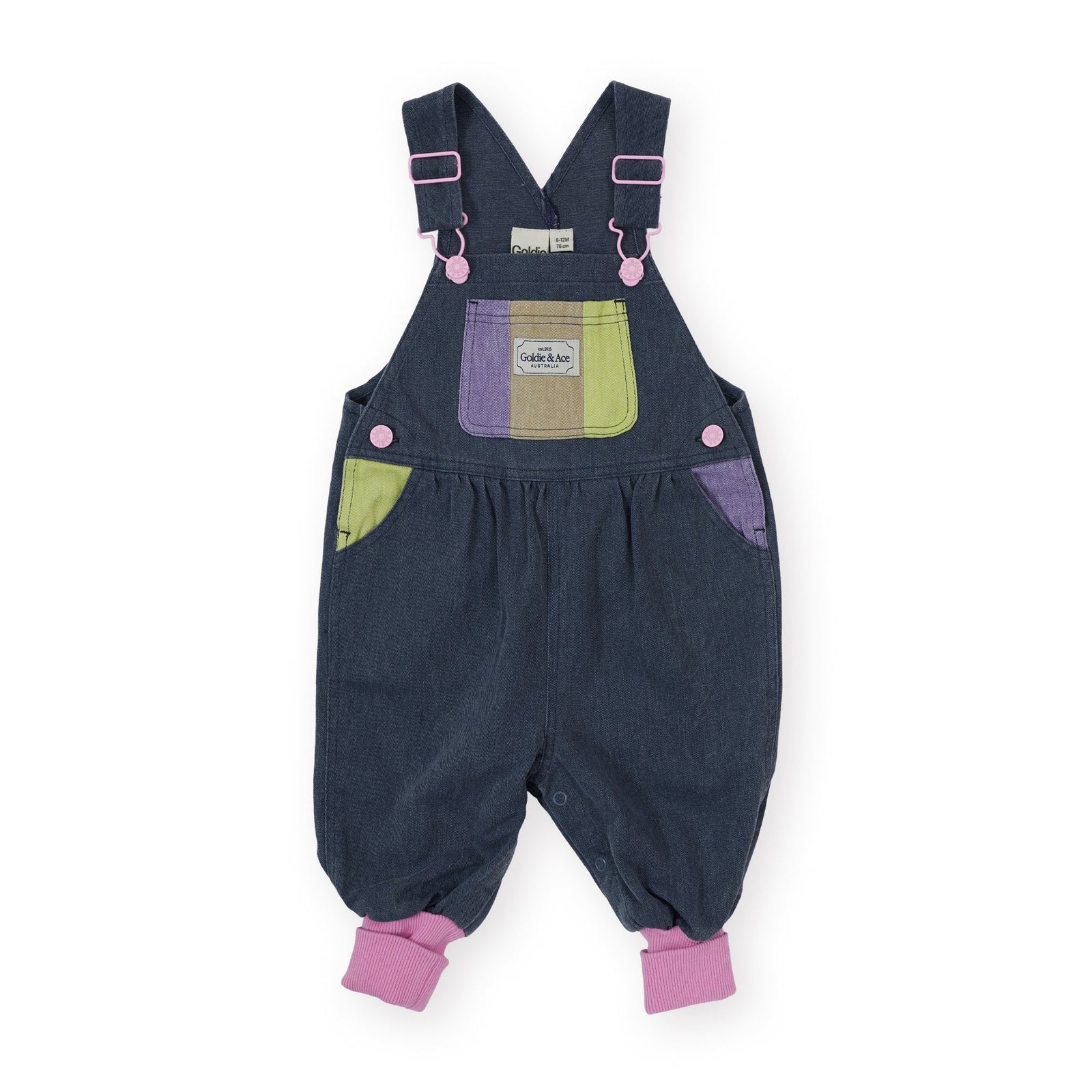 Goldie & Ace Colour Pop Baby Austin Overalls, product flat lay