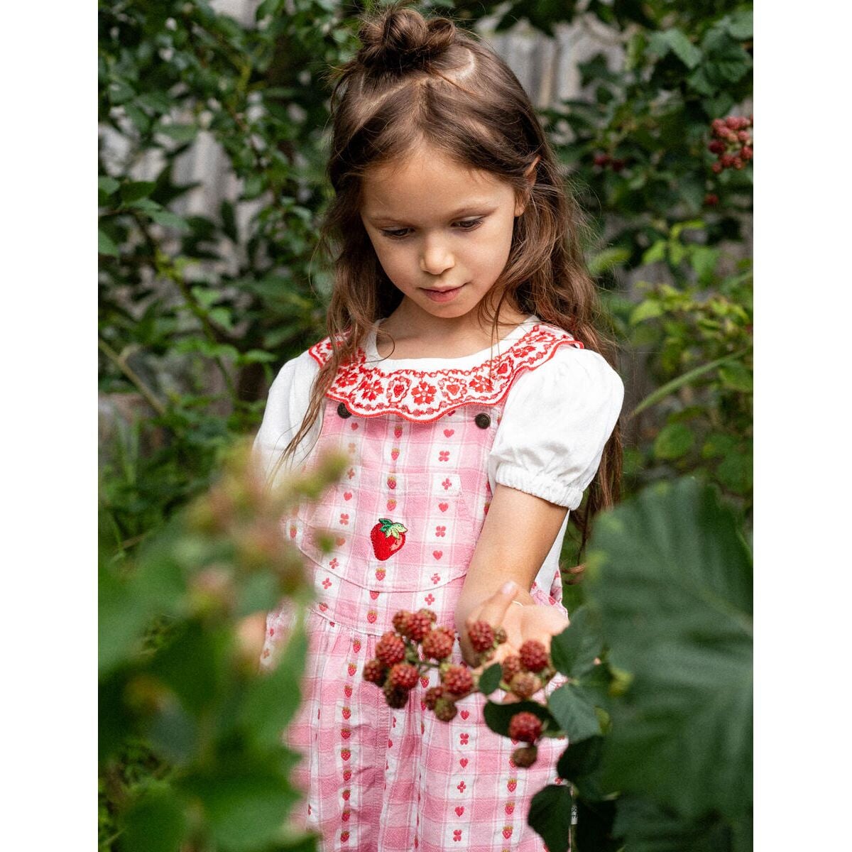Goldie Vintage Overalls Very Berry Gingham