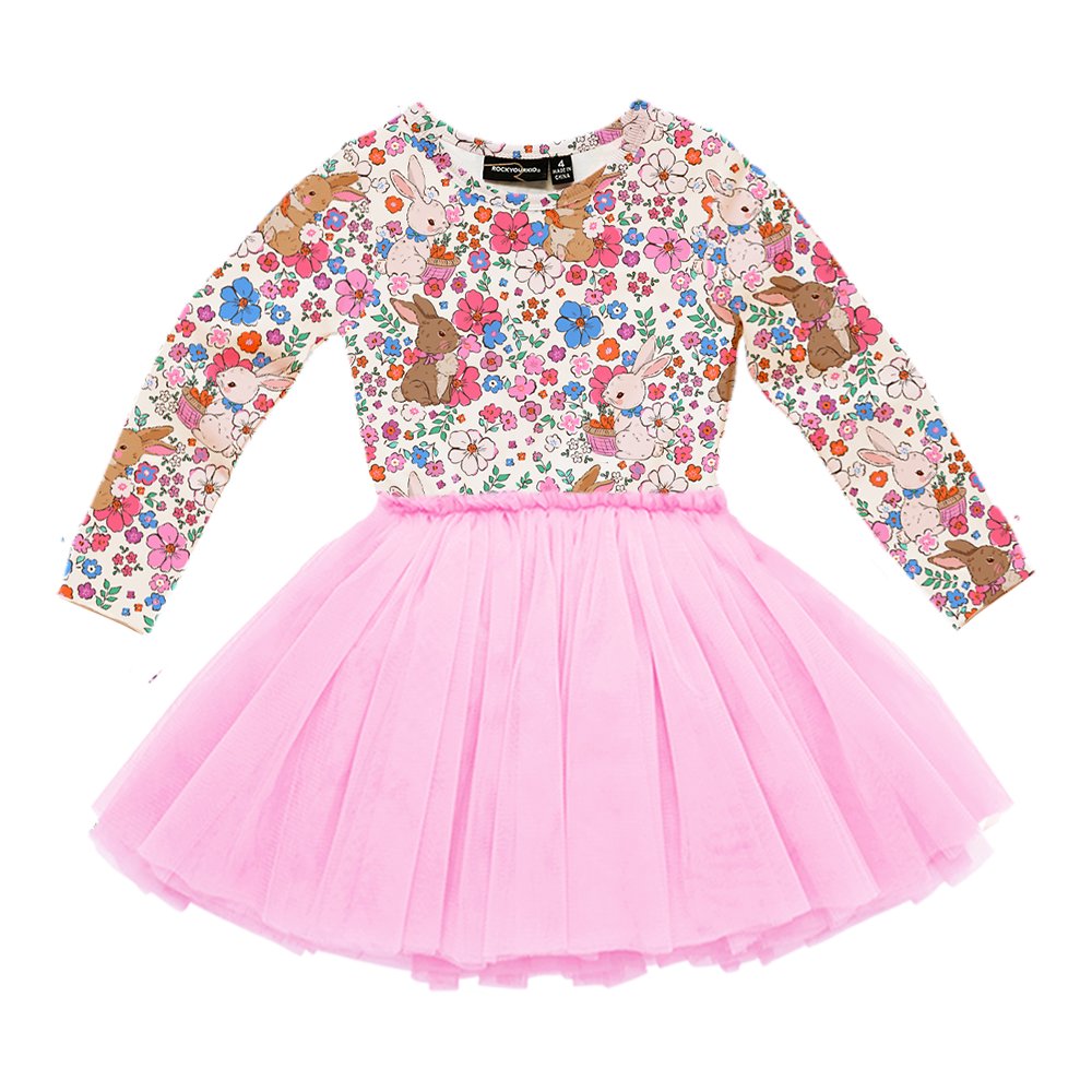 Ditsy Bunny Long Sleeve Circus Dress