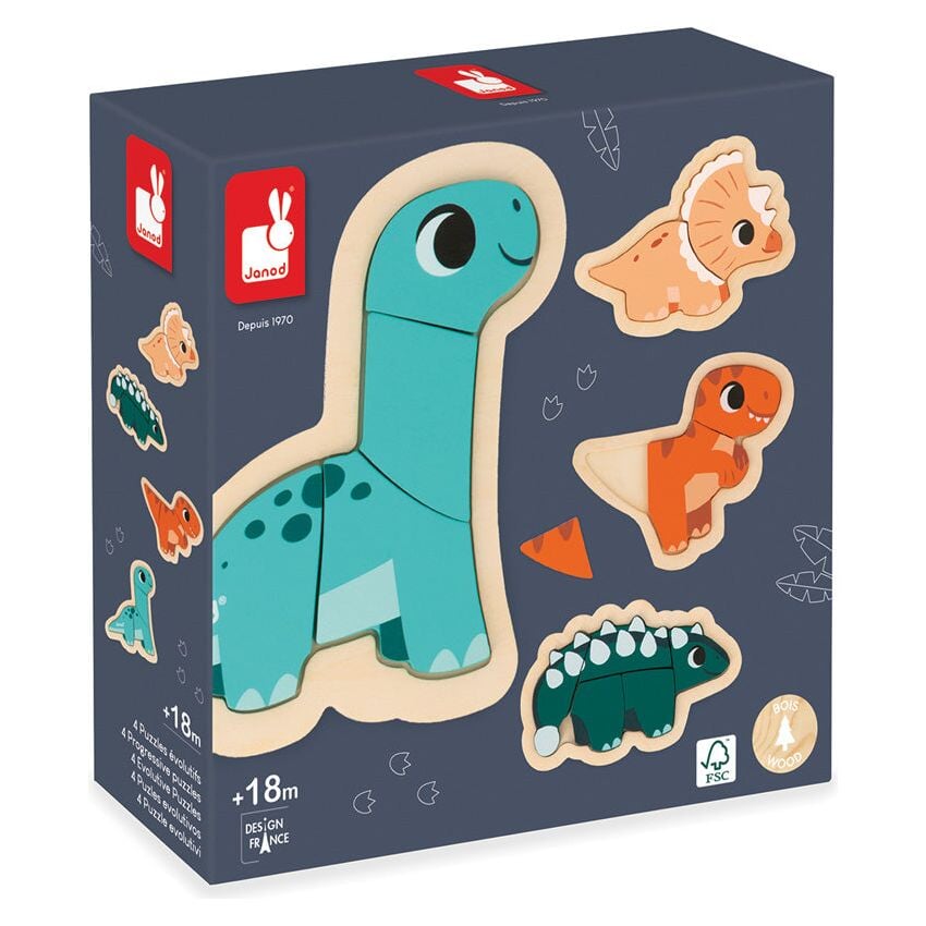 Dino Progressive Wood Puzzle