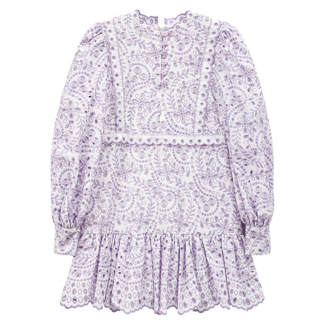 Zoe Embroidered Dress - Lavendar