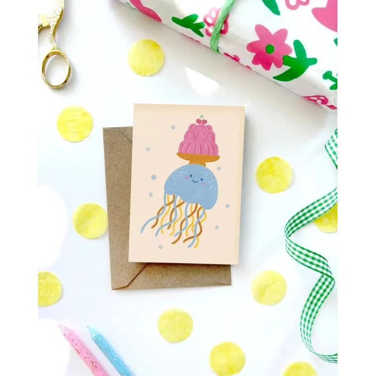 Jellyfish Mini Card - Illustrated Cute Kids Birthday Fun