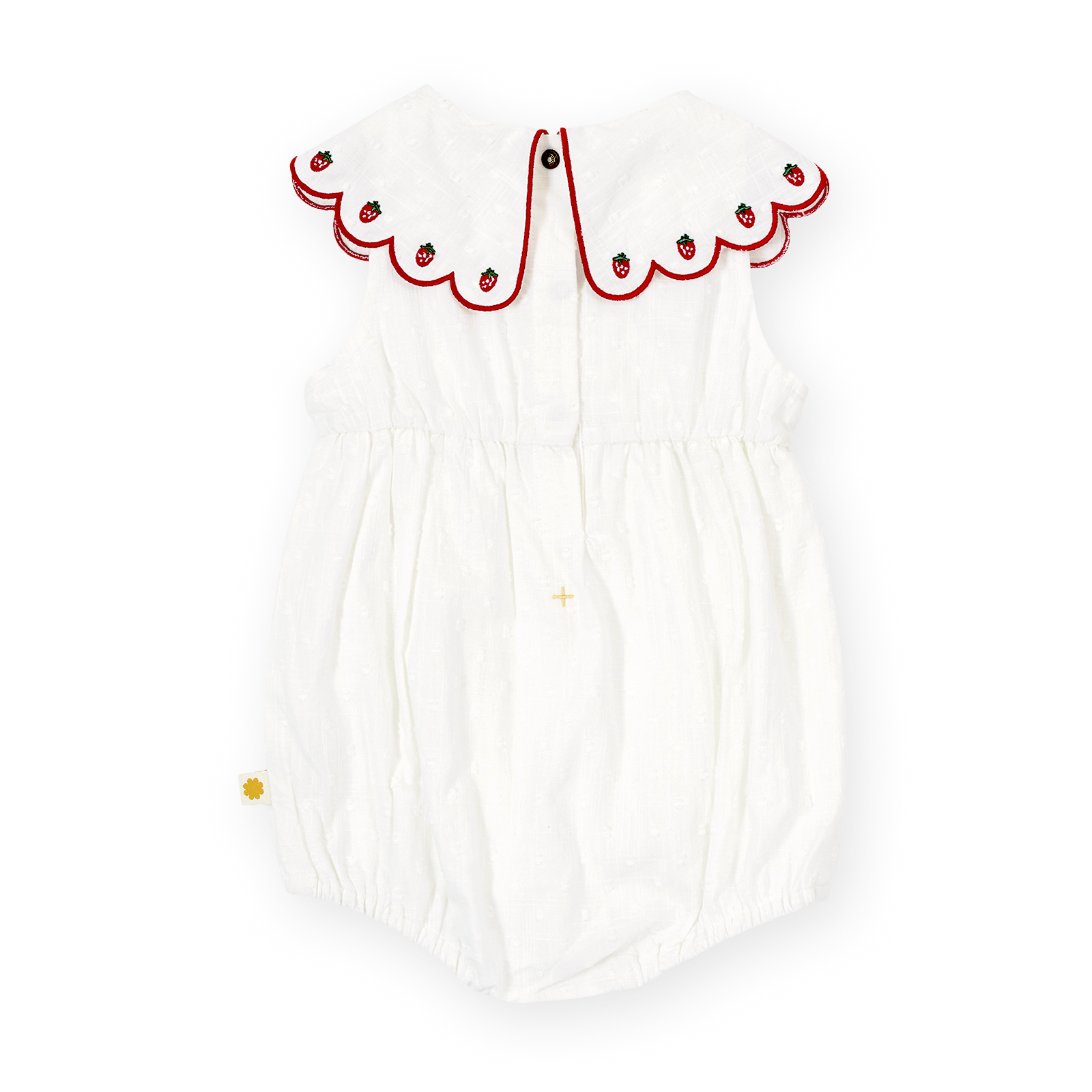 Scallop Collar Strawberry Romper