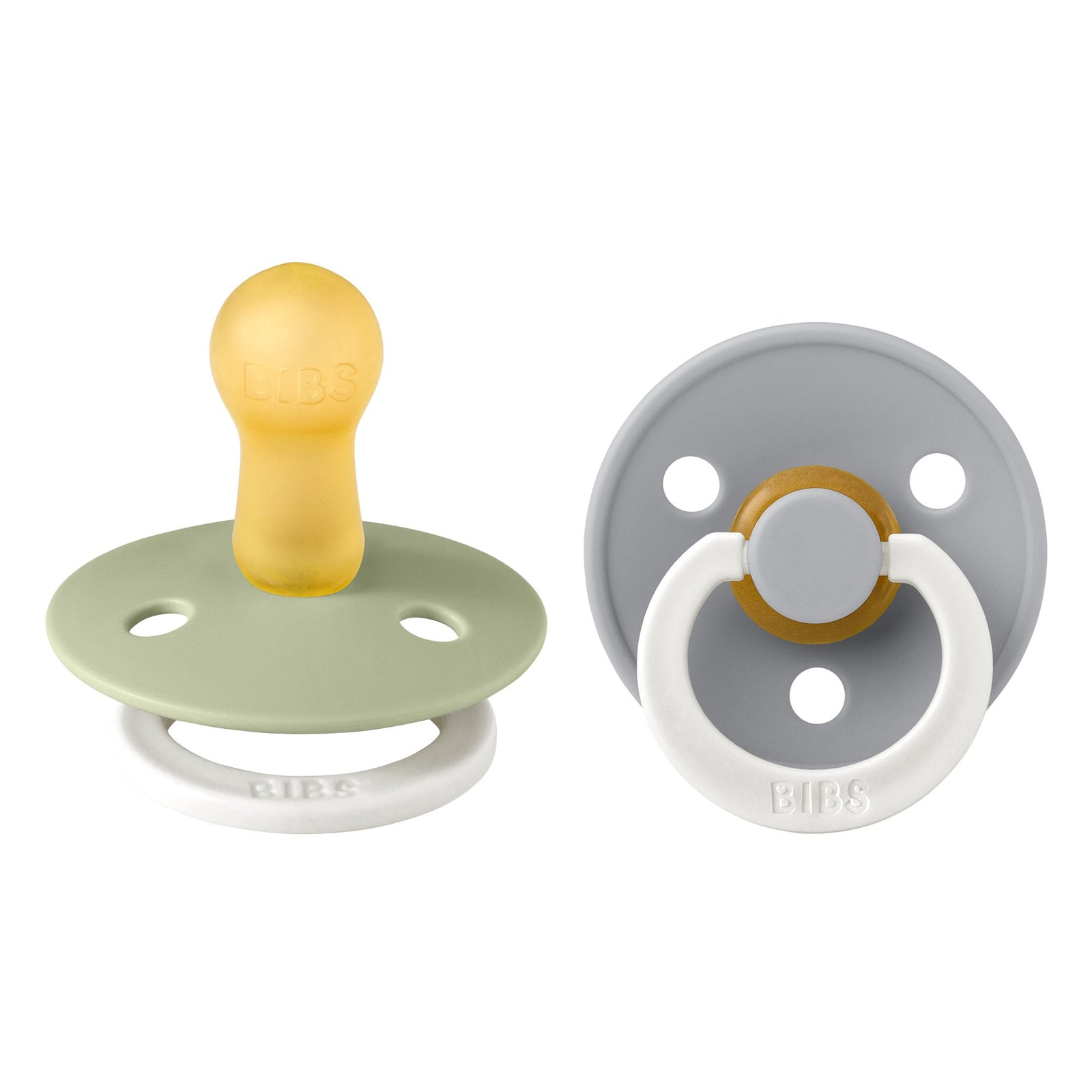 BIBS Round GLOW 2 Pack Dummy - Sage/Cloud