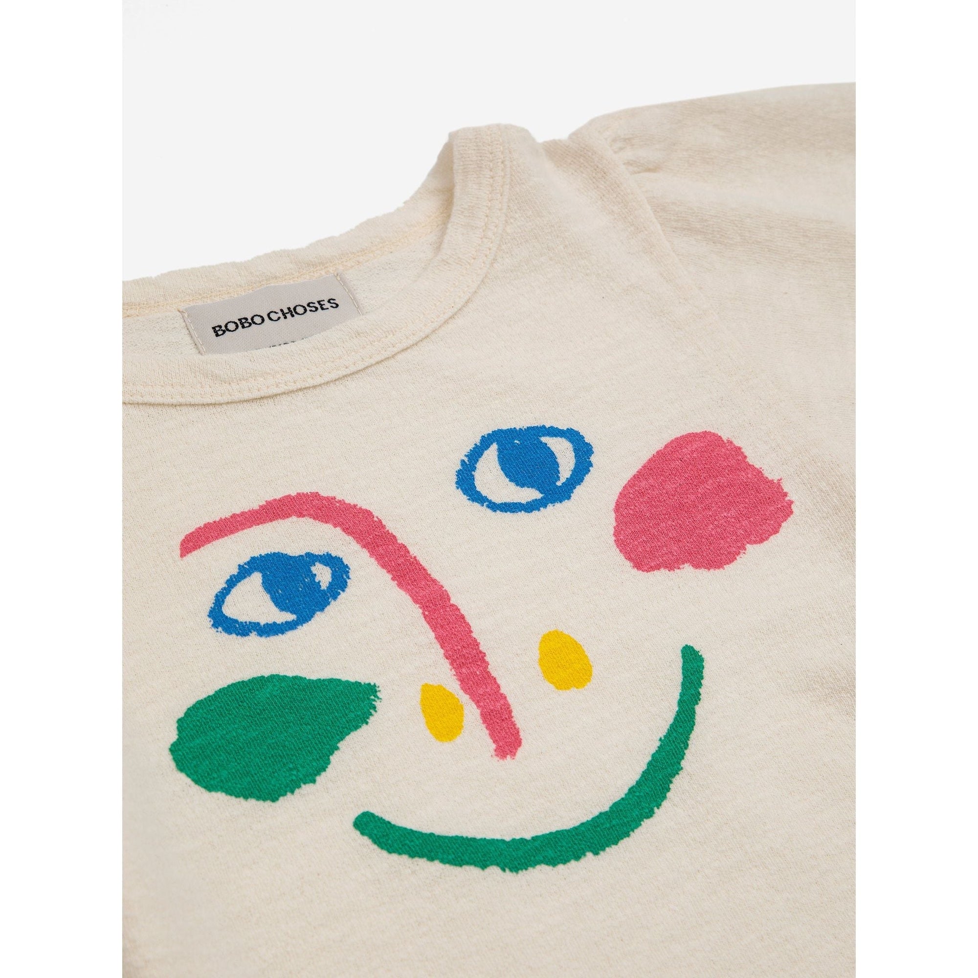 Smiling Mask Puffed Sleeves T-Shirt