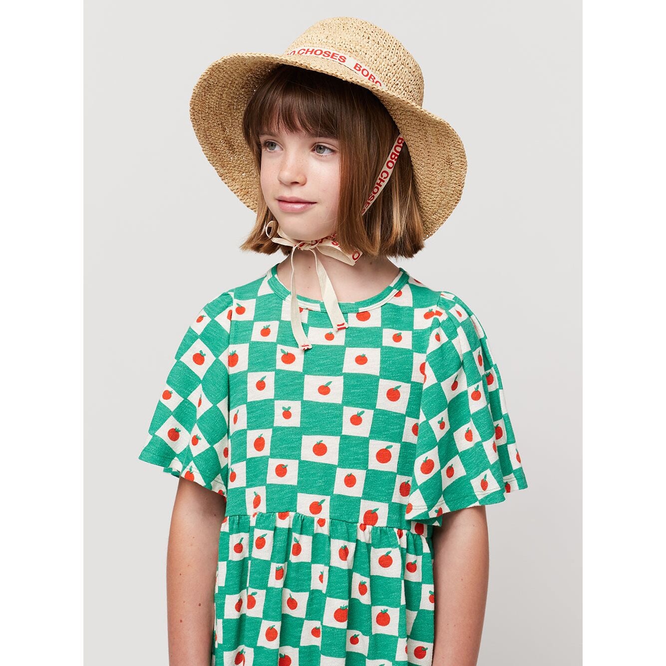 Tomato All Over Ruffle Sleeves Dress