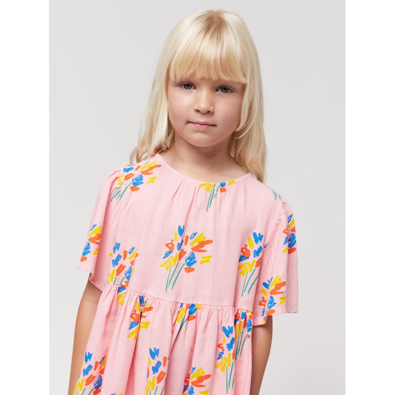 Fireworks All Over Flounce Sleeves Woven Dress