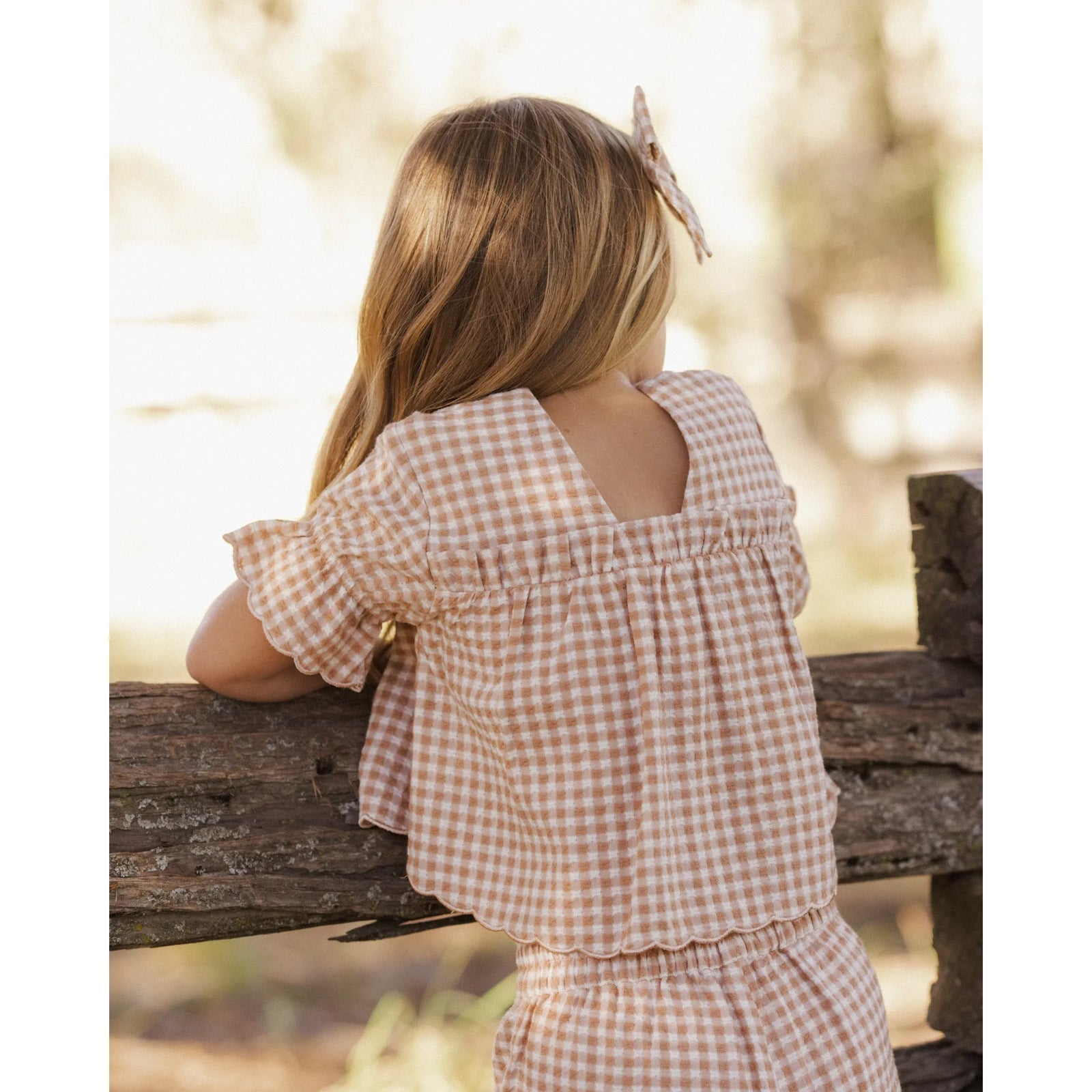 Francie Blouse Fawn Gingham