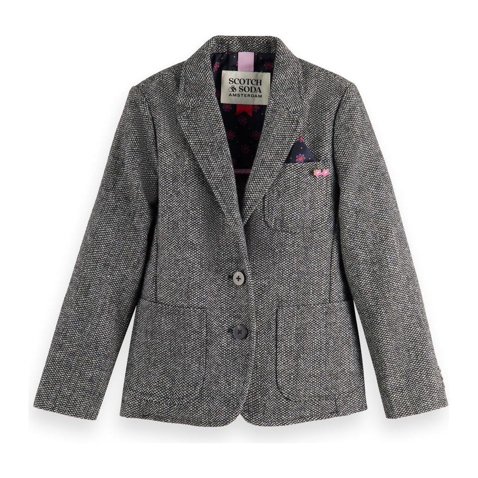 Wool-Blend Herringbone Blazer