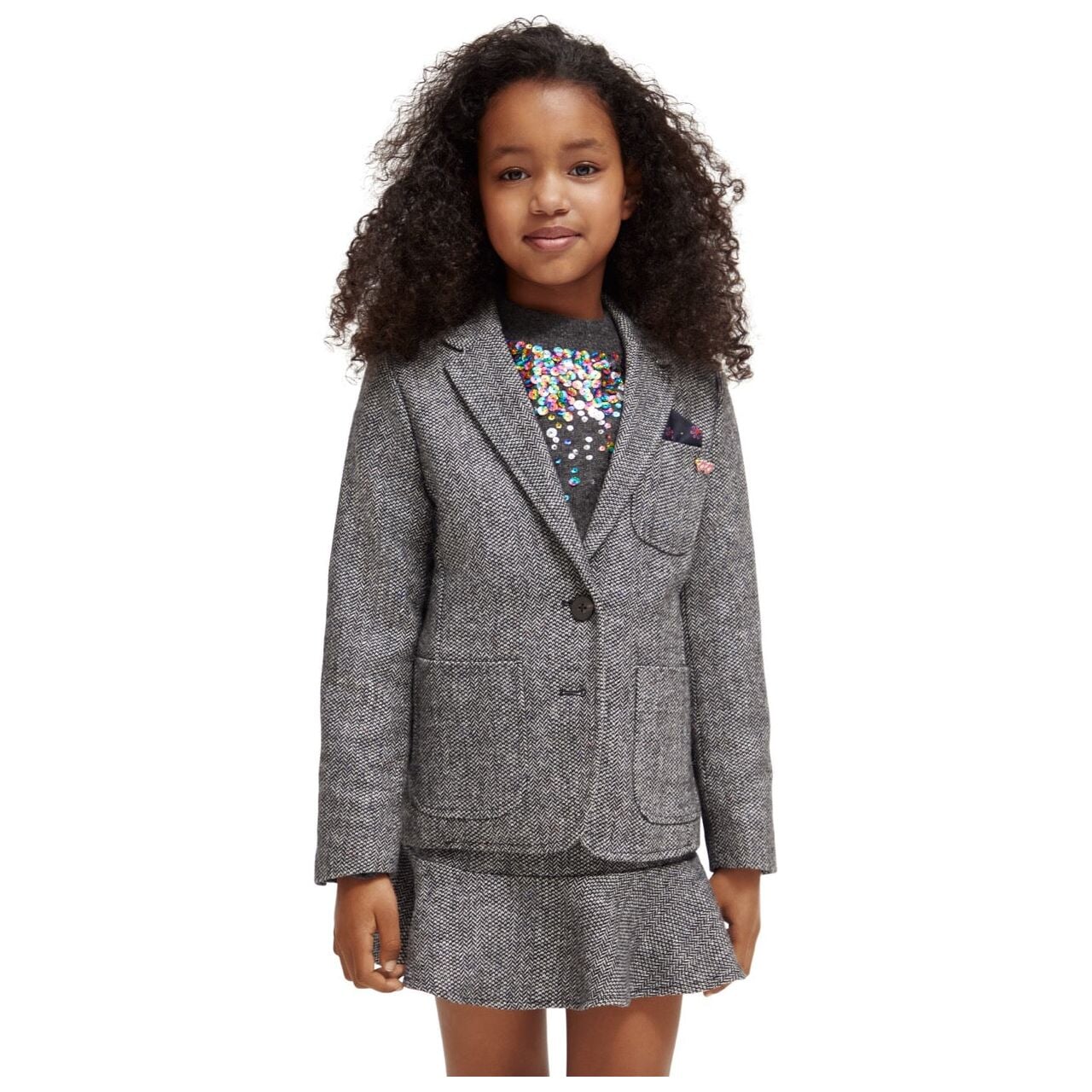 Wool-Blend Herringbone Blazer