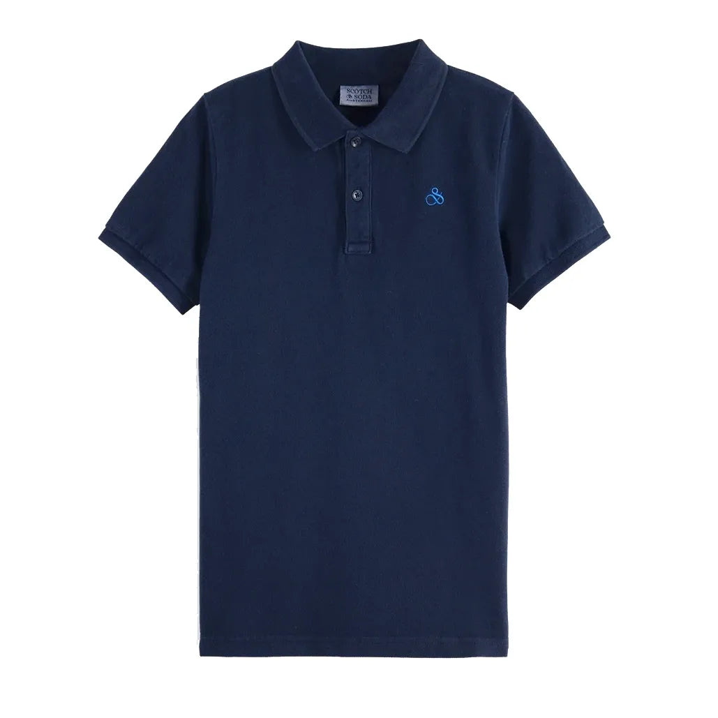 Garment-Dyed Pique Polo - Sky Captain