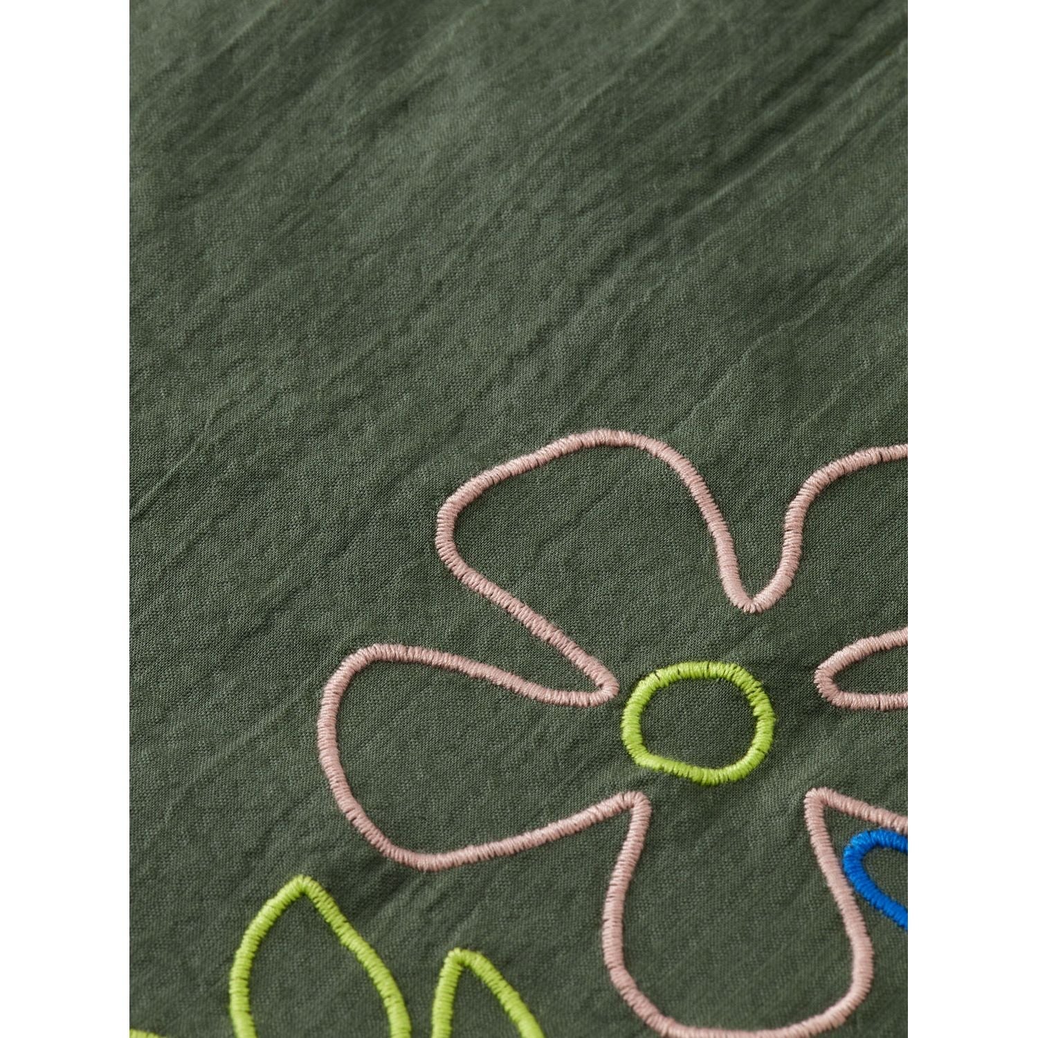 Embroidered Dress - Thyme