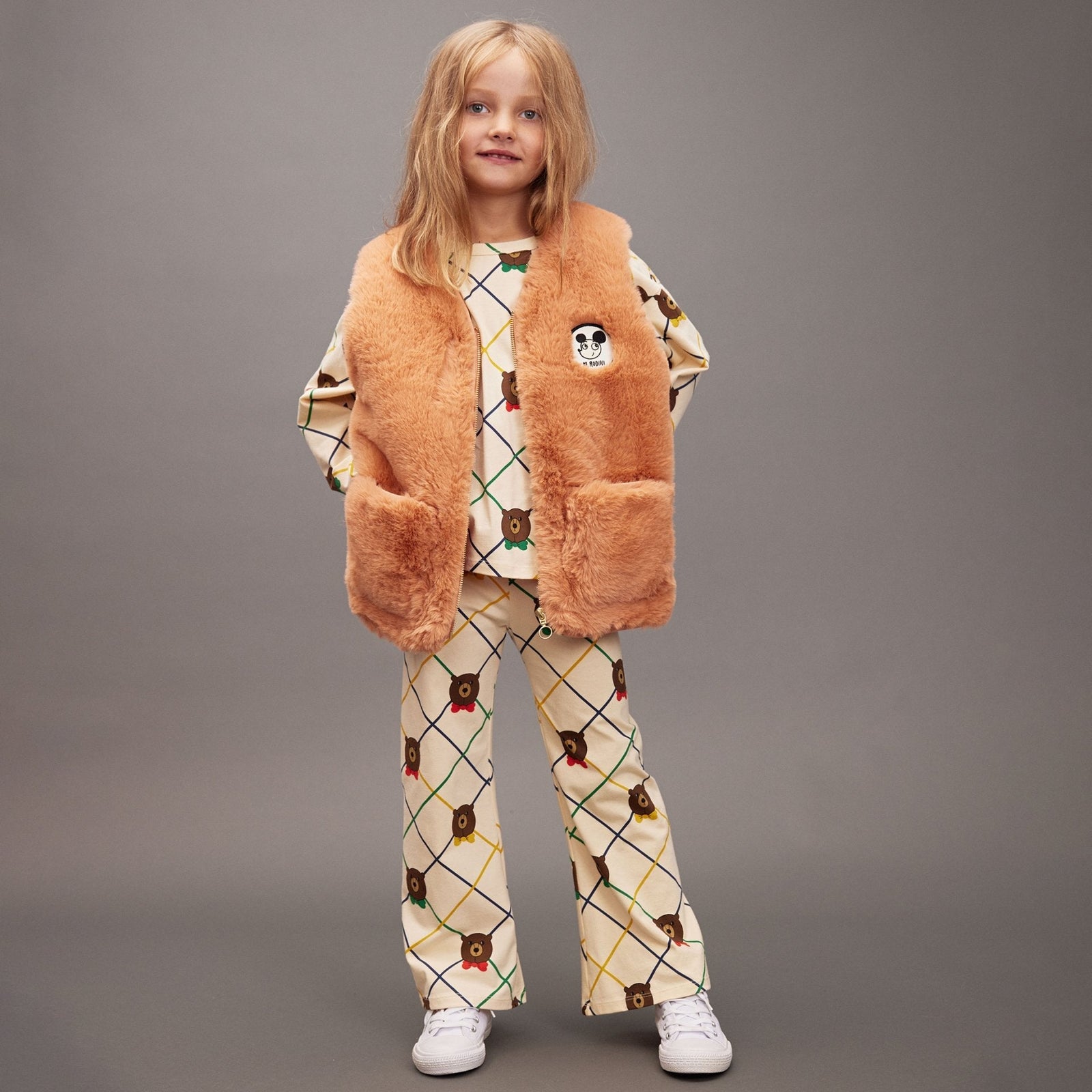 Bear Check Aop Flared Trousers