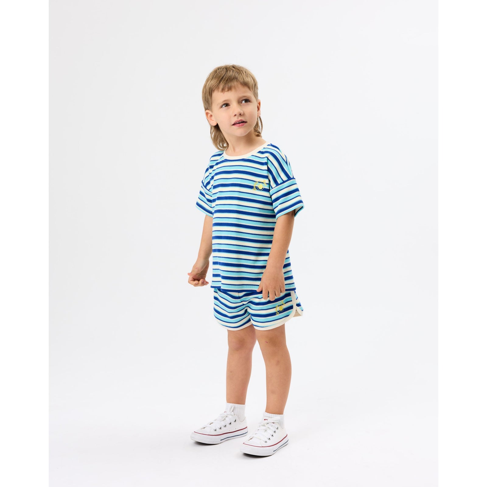Waffle Shorts - Blue Stripe