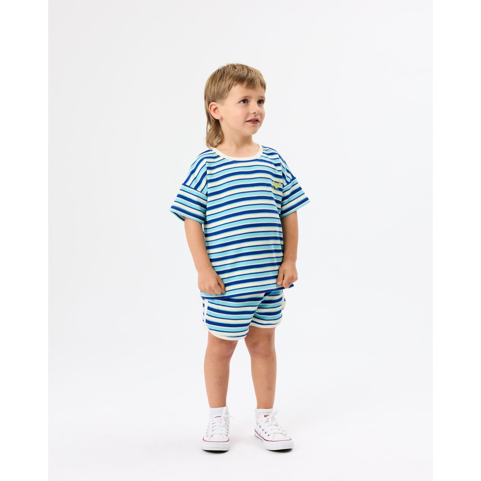 Waffle Shorts - Blue Stripe