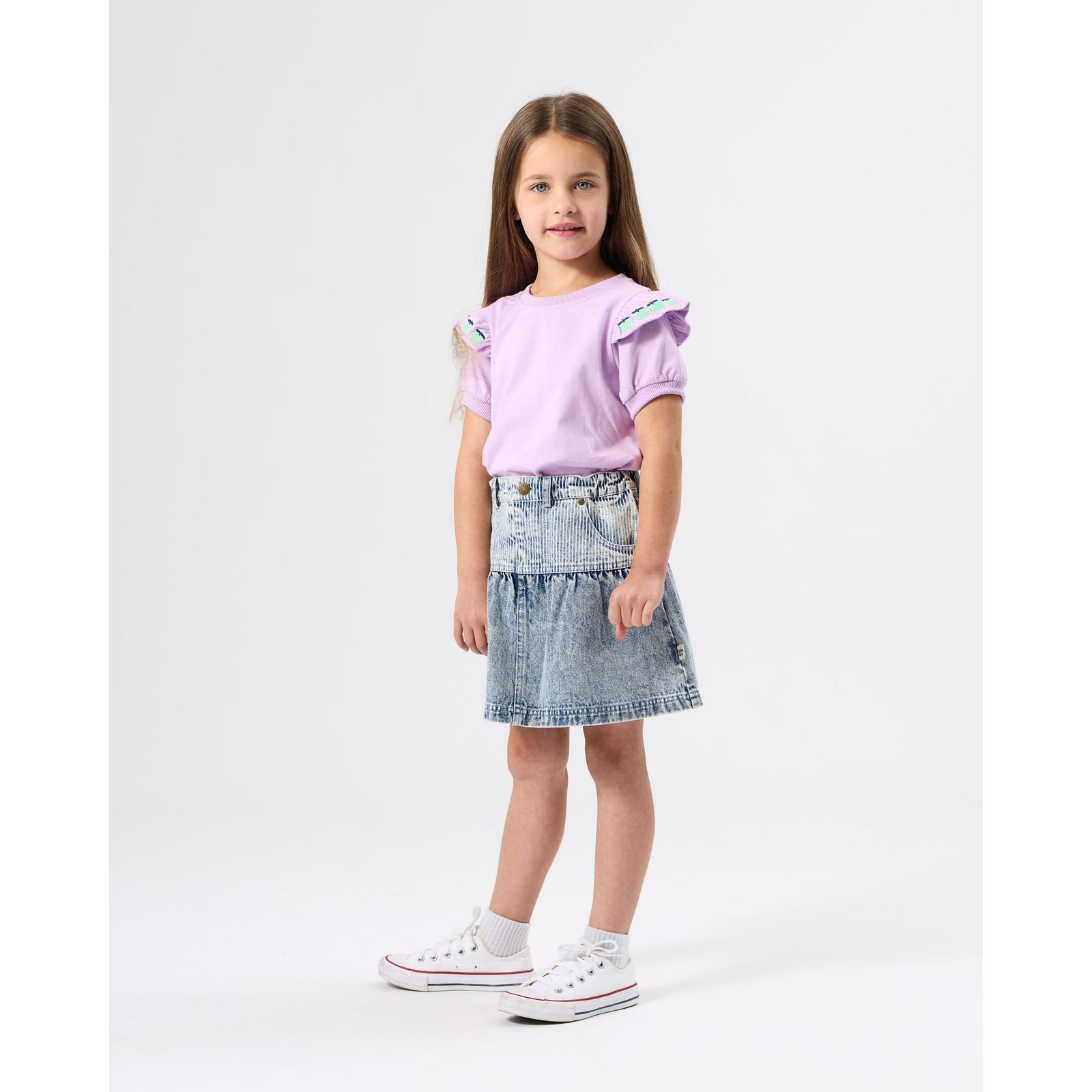 Flounce Shoulder Apple Top