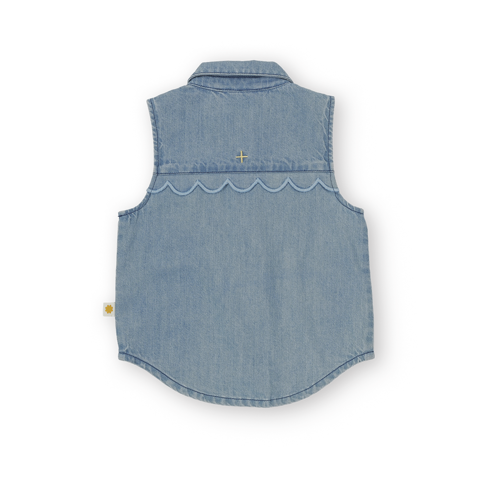 Scallop Edge Chambray Vest
