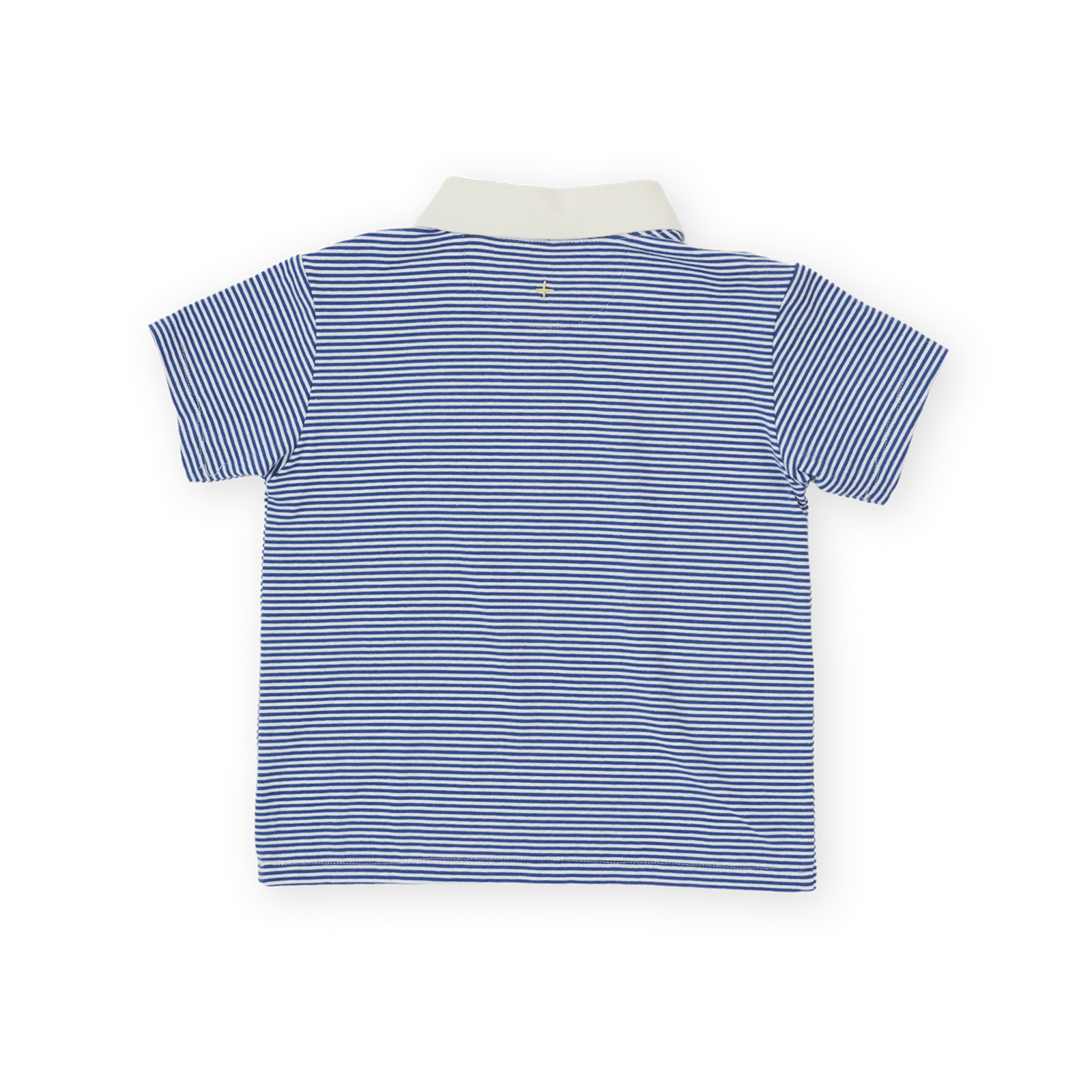 Navy Stripe Logo Polo Top