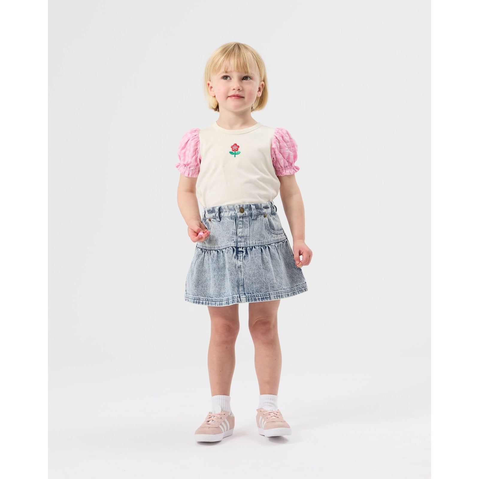 Gingham Puff Sleeve Top