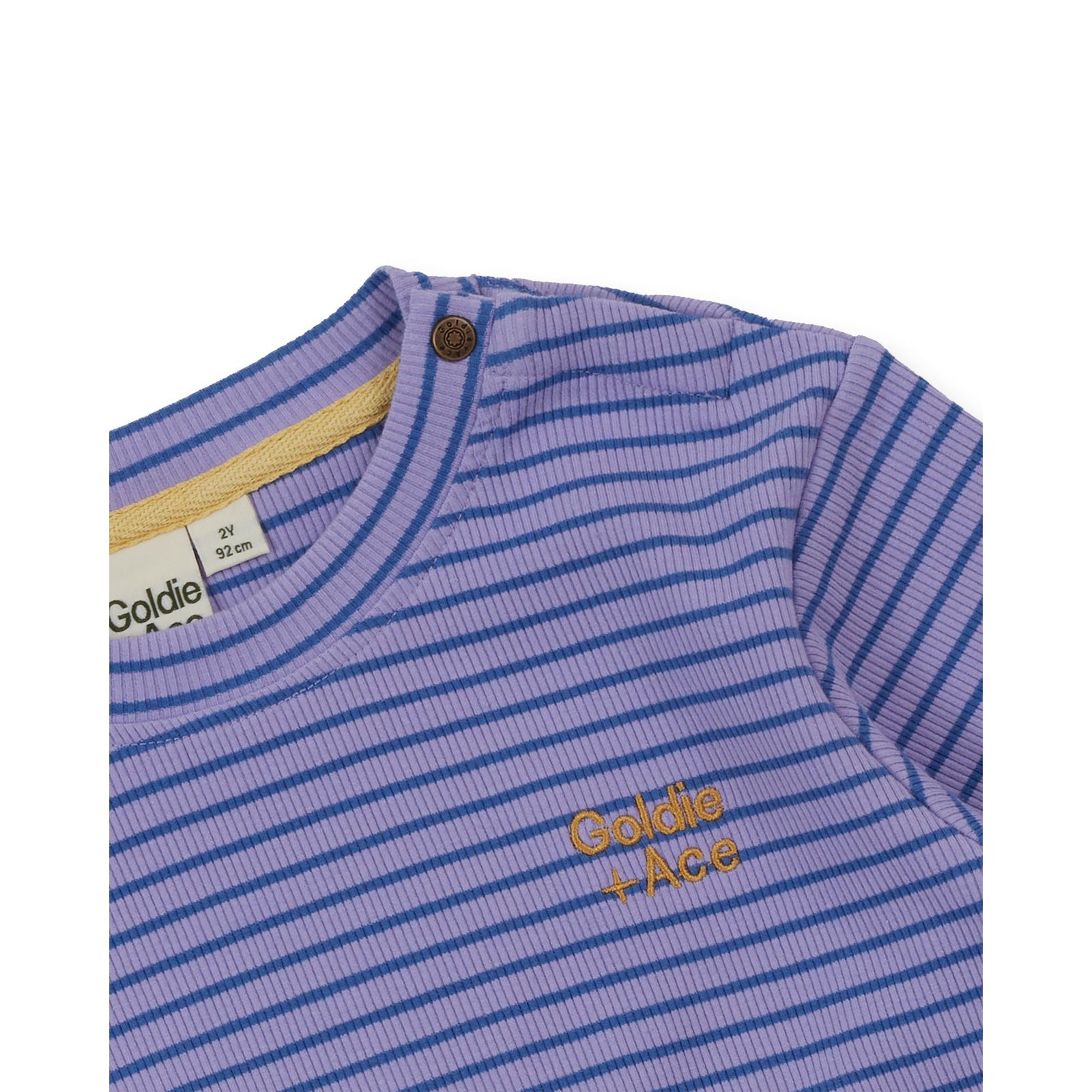 Goldie & Ace Essential Stripe Rib Top Purple, product flat lay 3