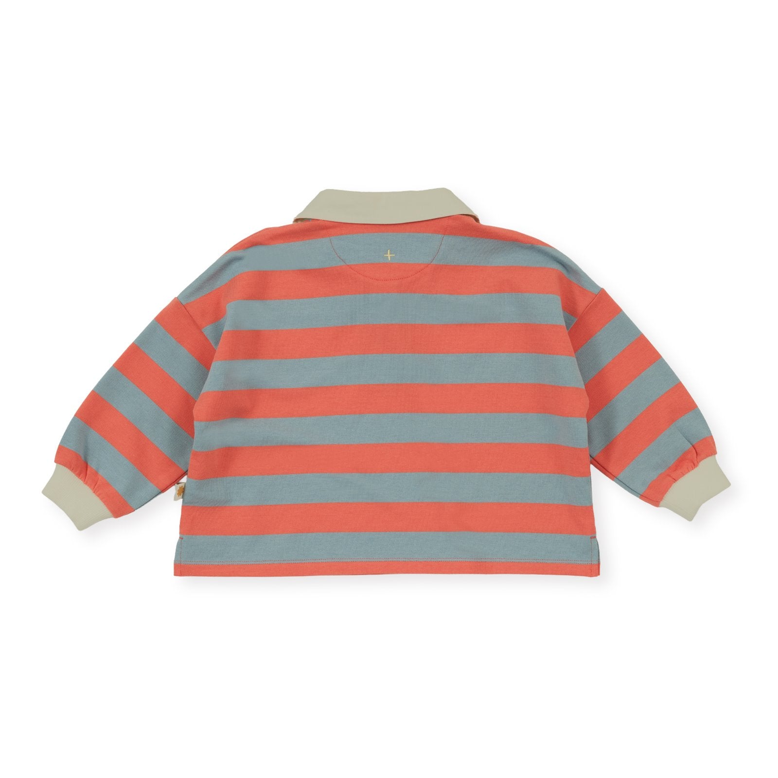 Goldie & Ace Rugby Stripe Terry Sweat Top Orange, product flat lay 2