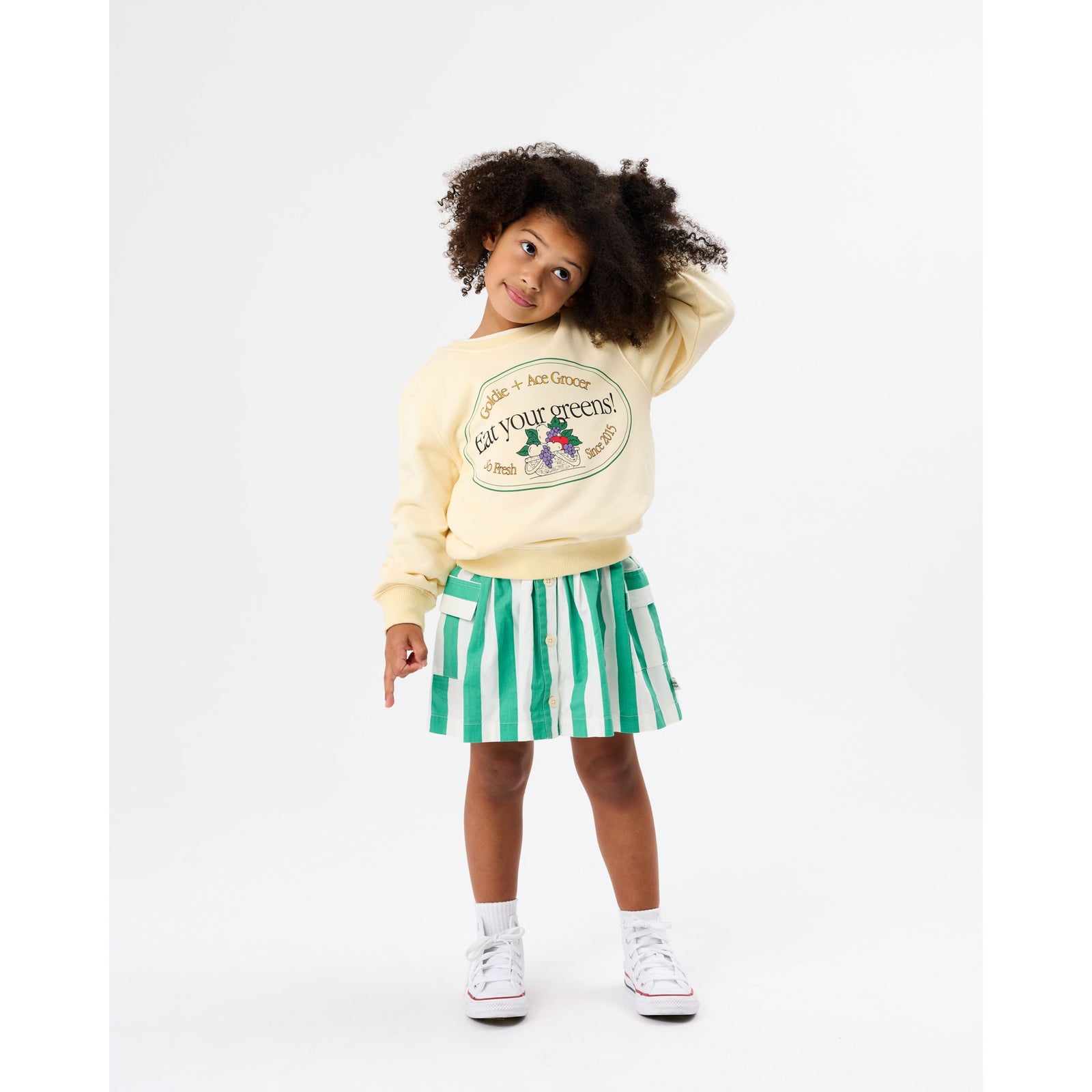 Happy Stripe Pocket Skirt