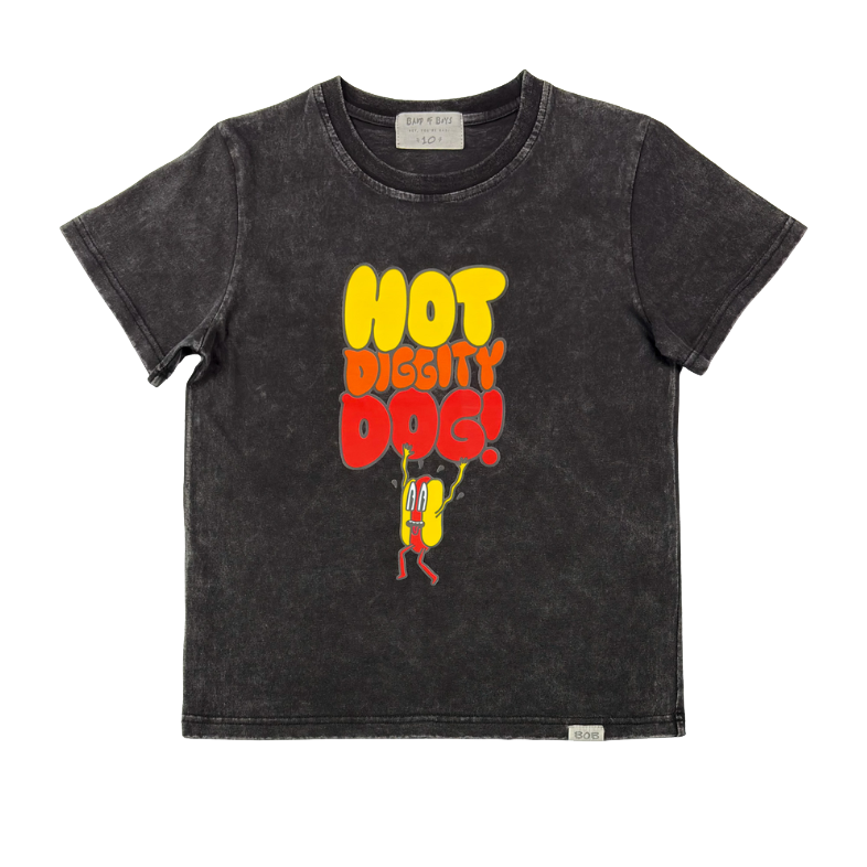 Black Wash Hotdog Tee
