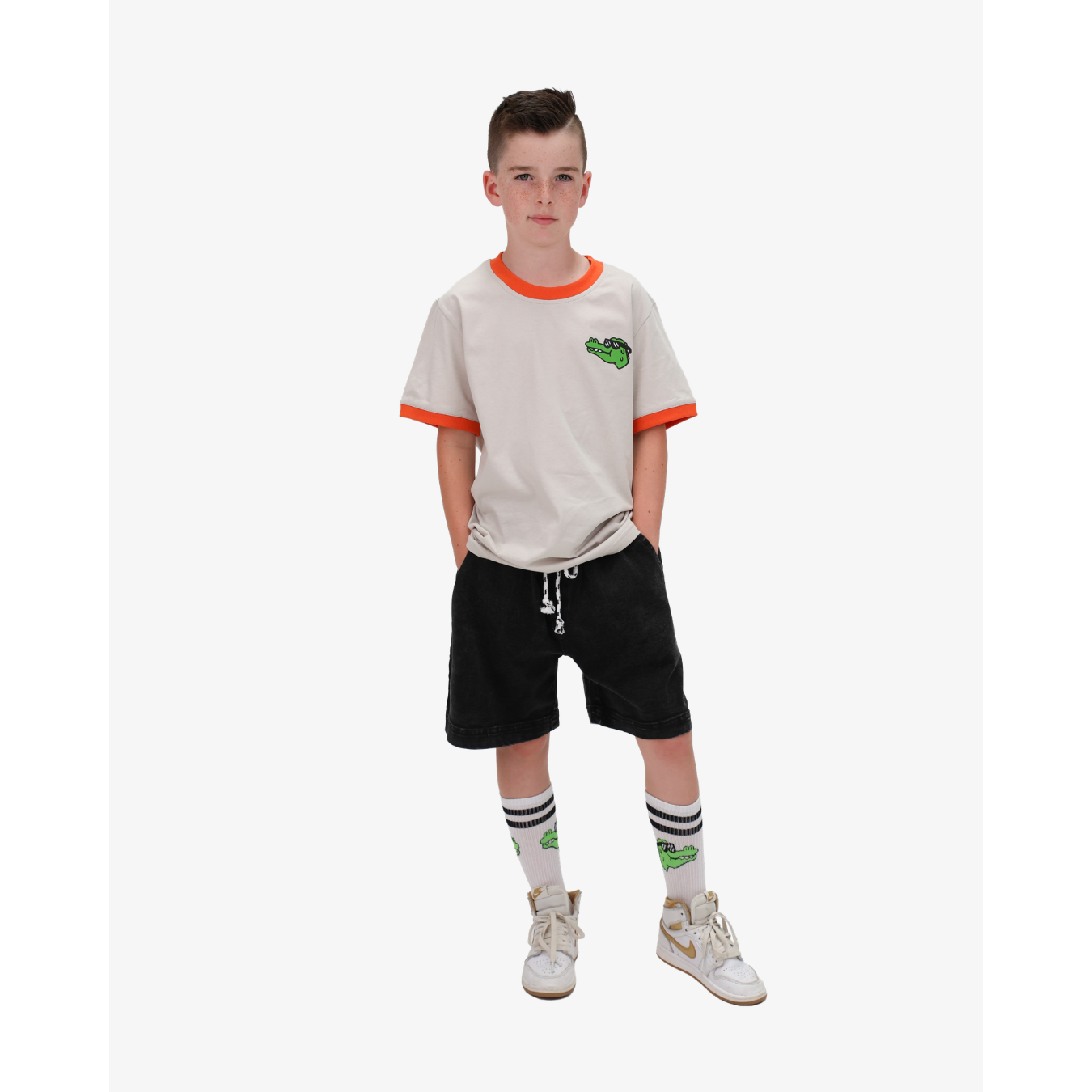 Retro Ringer Croc Tee