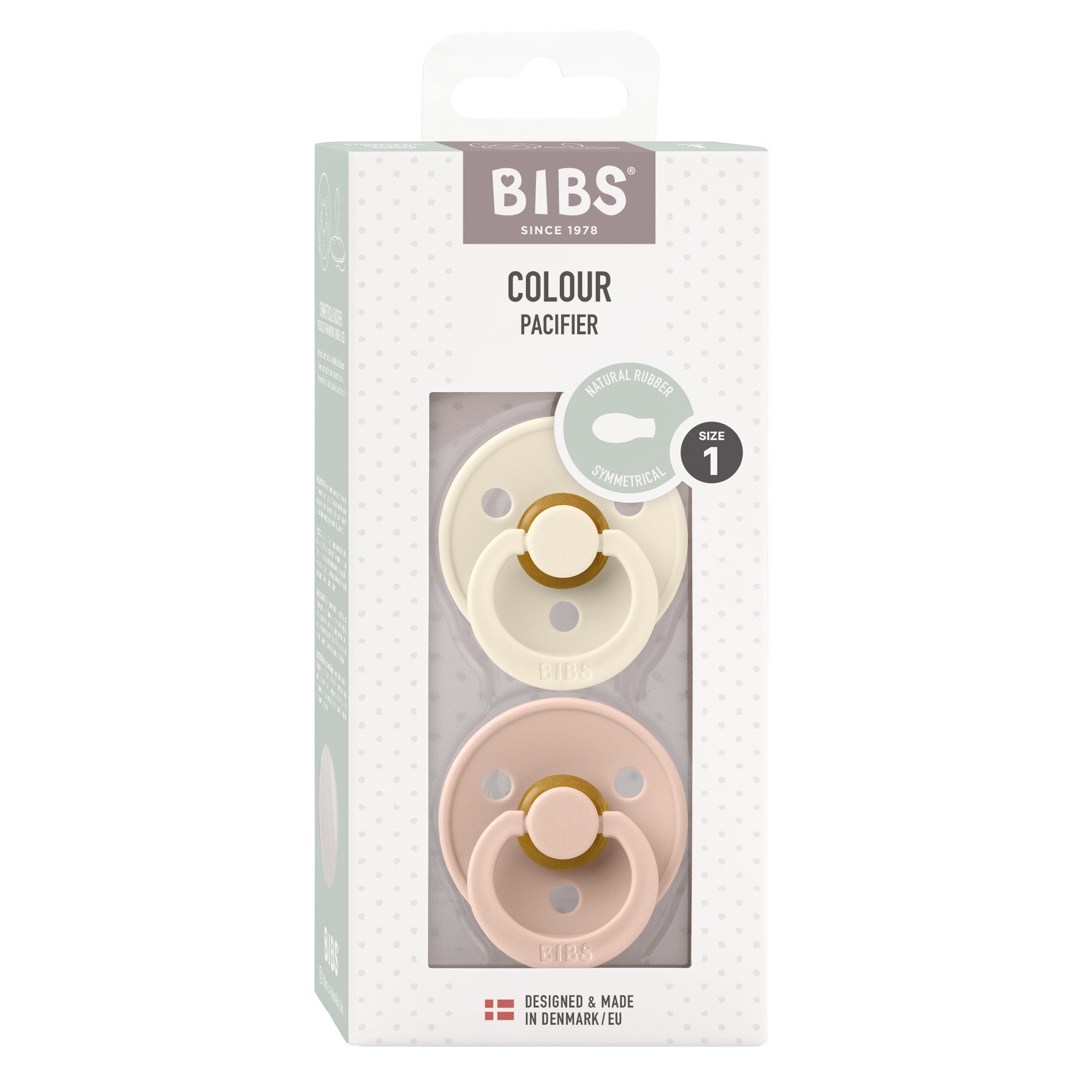 BIBS Symmetrical 2 Pack Dummy - Ivory/Blush