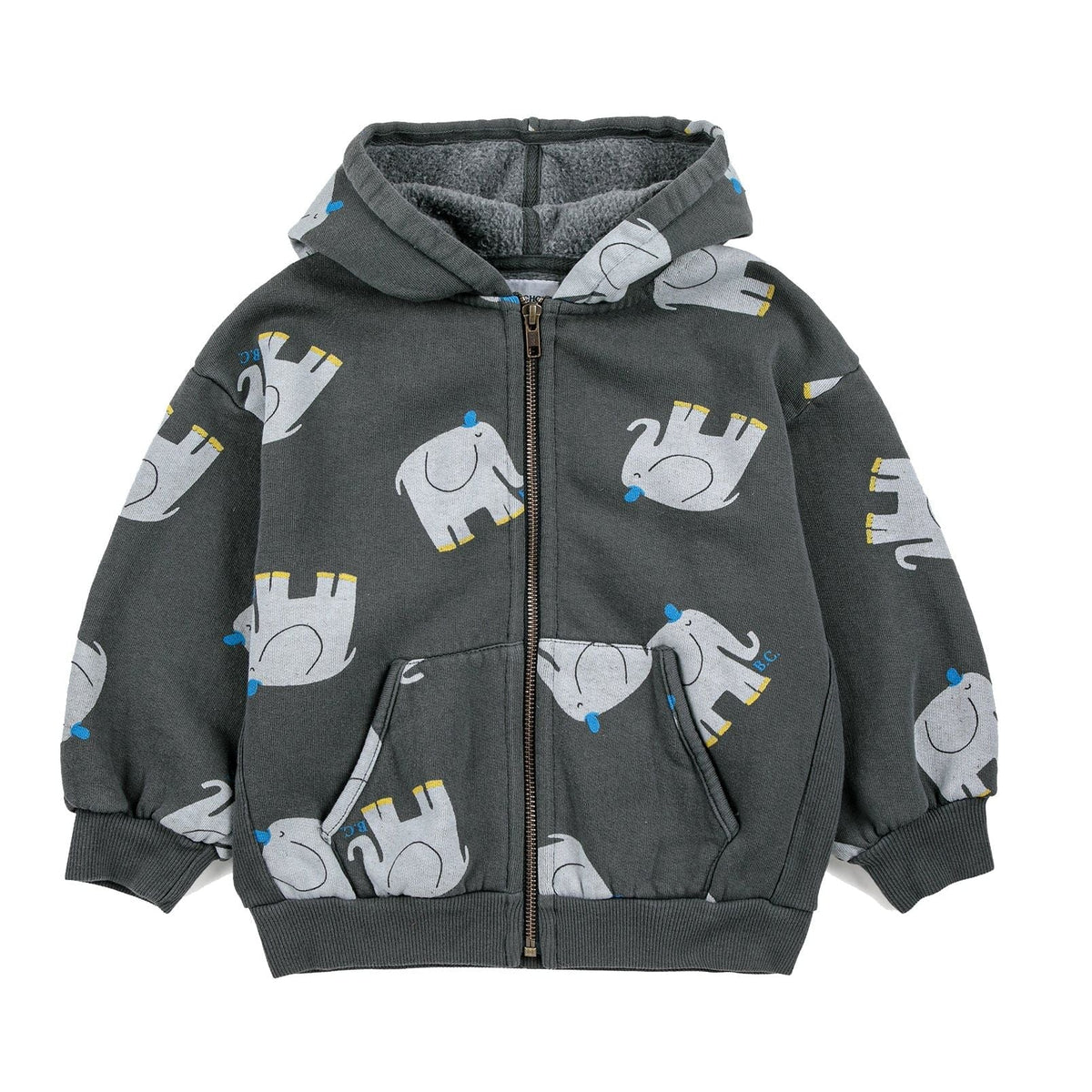 The Elephant All Over Zipped Hoodie