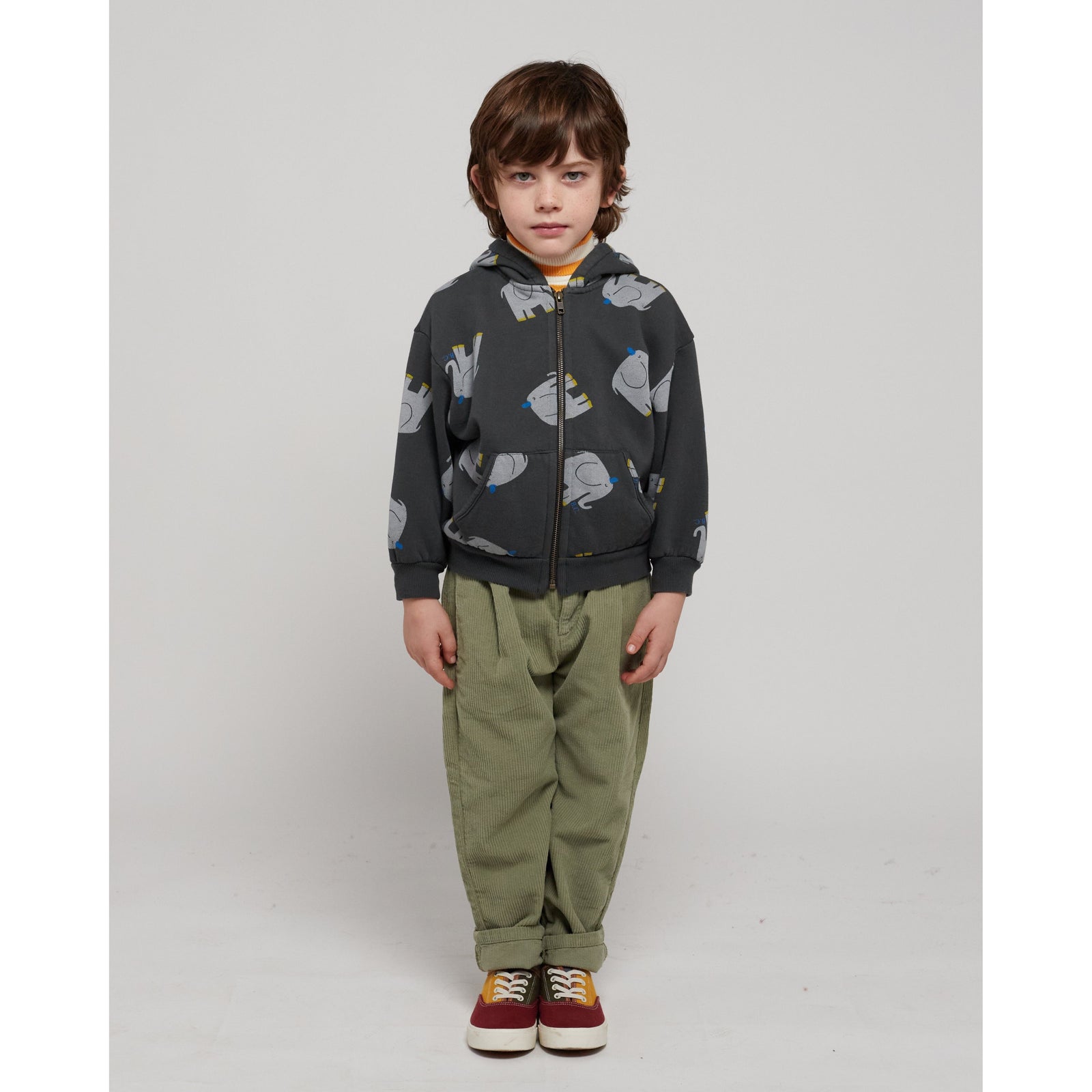 The Elephant All Over Zipped Hoodie