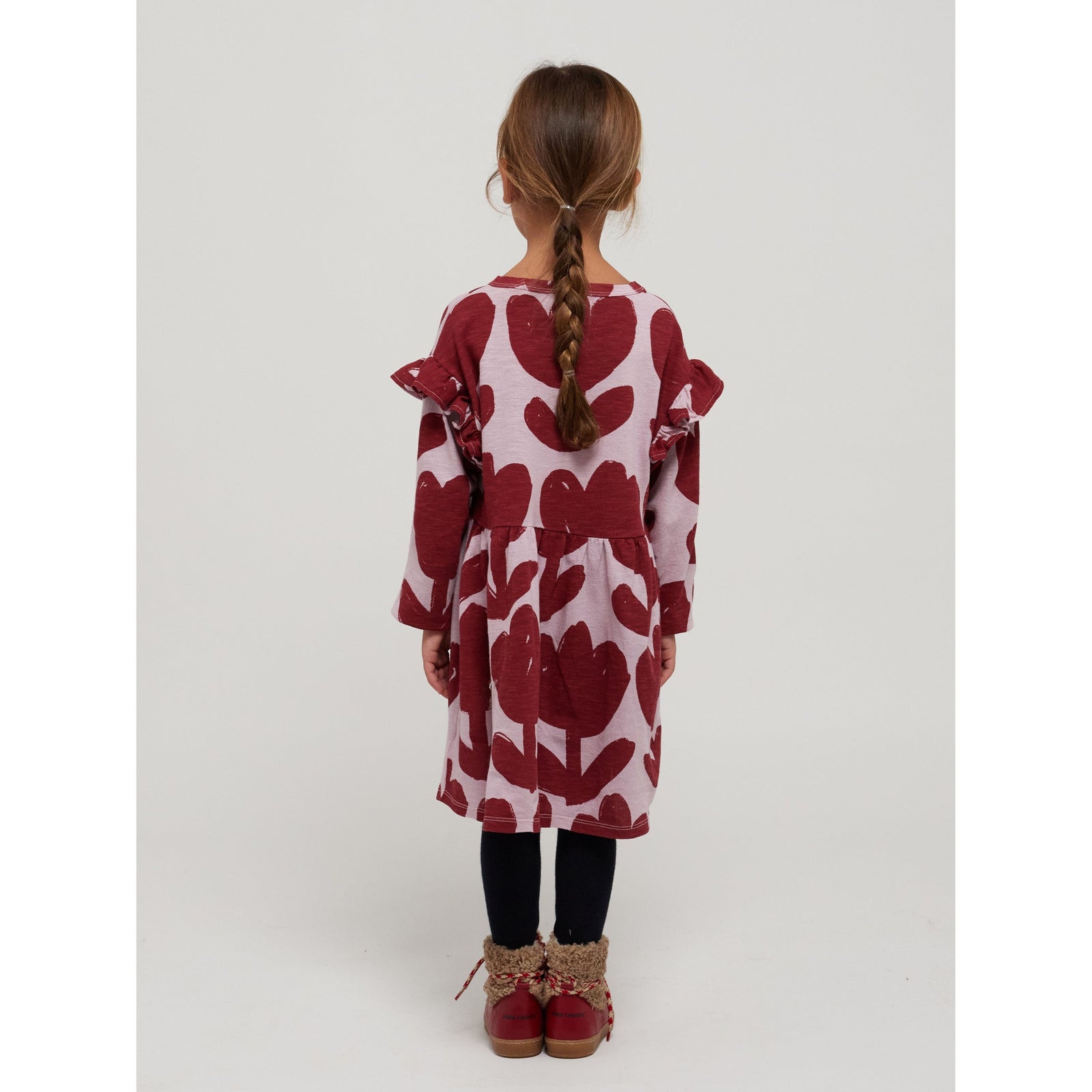 Retro Flowers All Over Ruffle Dress