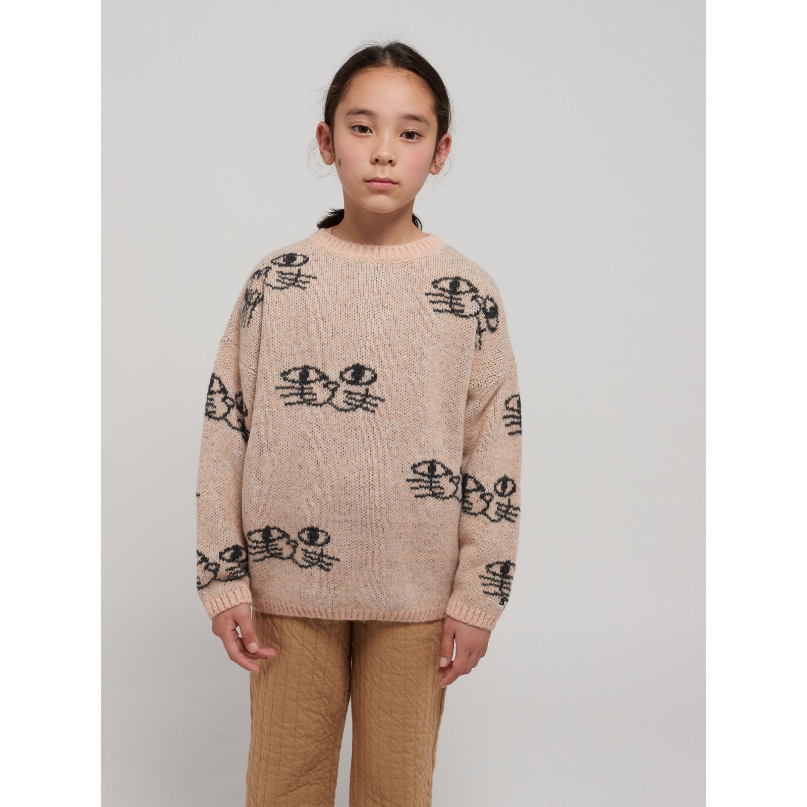 Smiling Cat All Over Jacquard Jumper