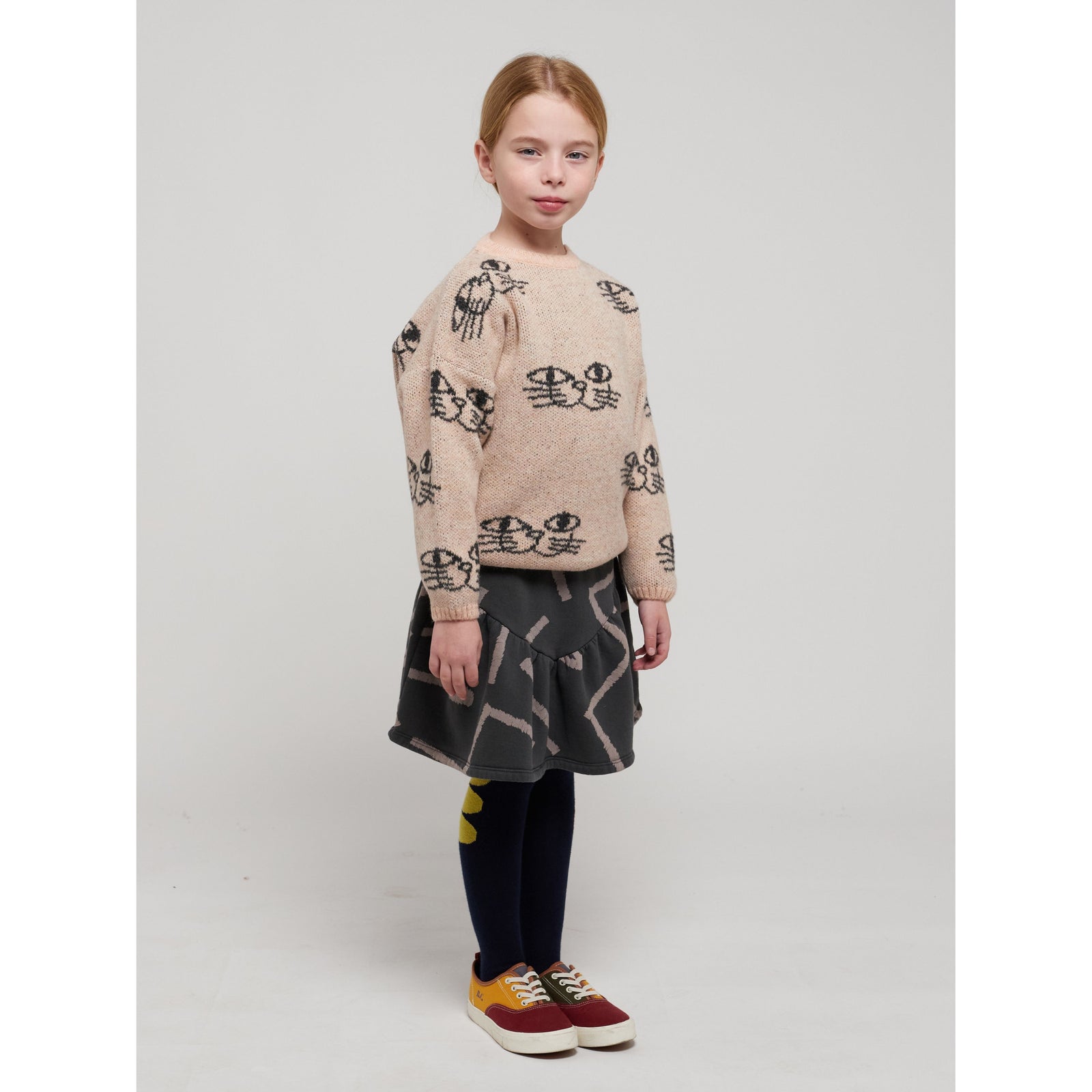 Smiling Cat All Over Jacquard Jumper