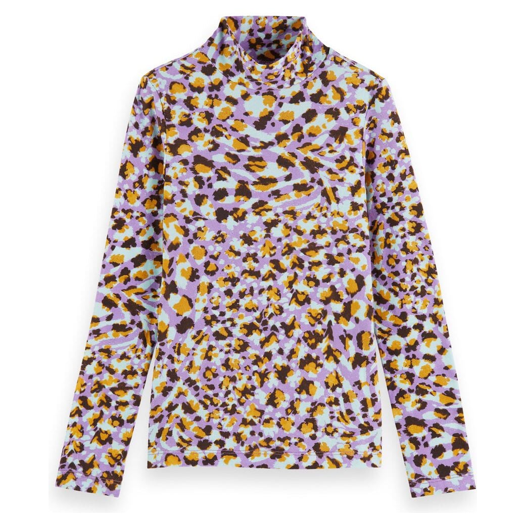 All-Over Printed High-Neck T-Shirt