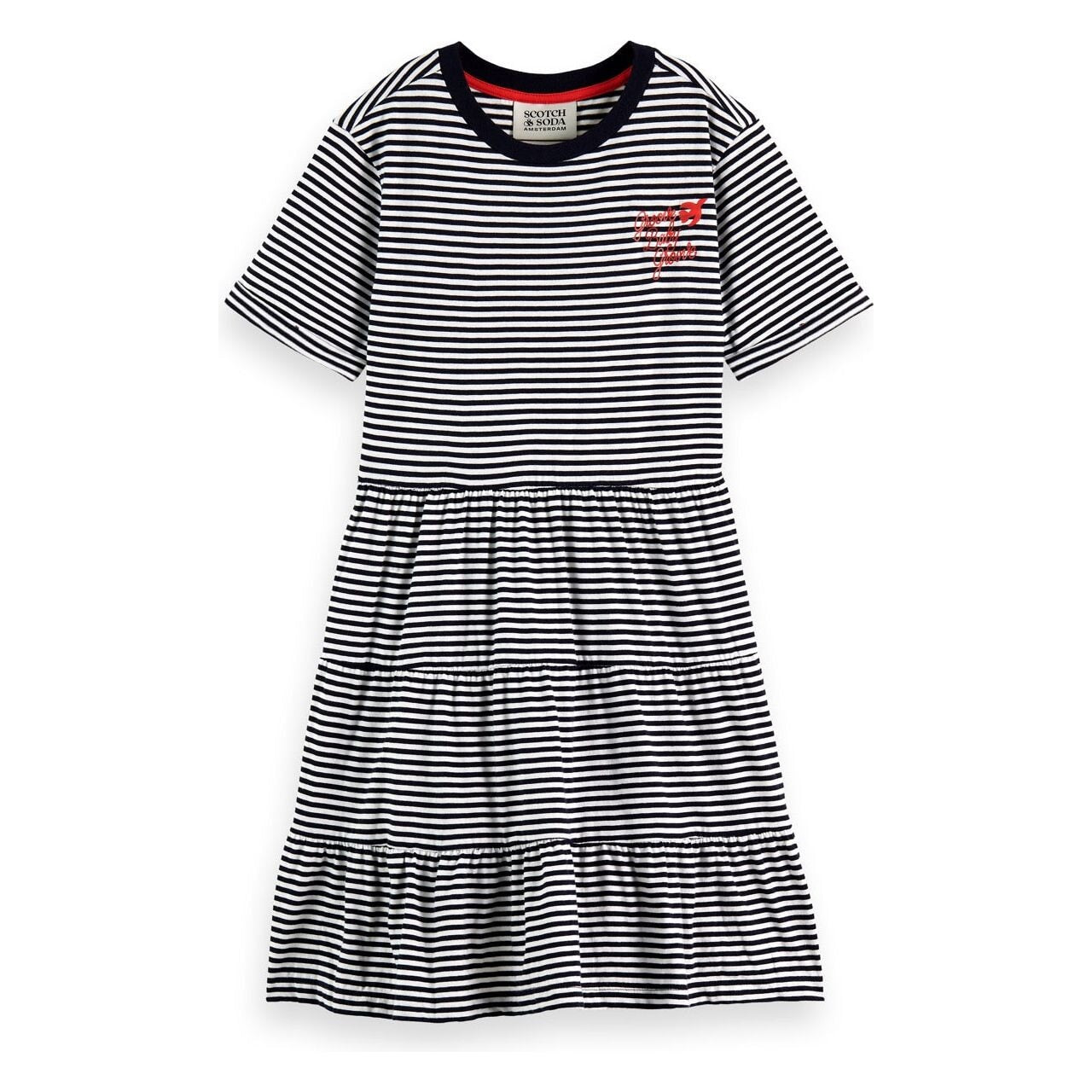 Tiered Striped Mini Dress