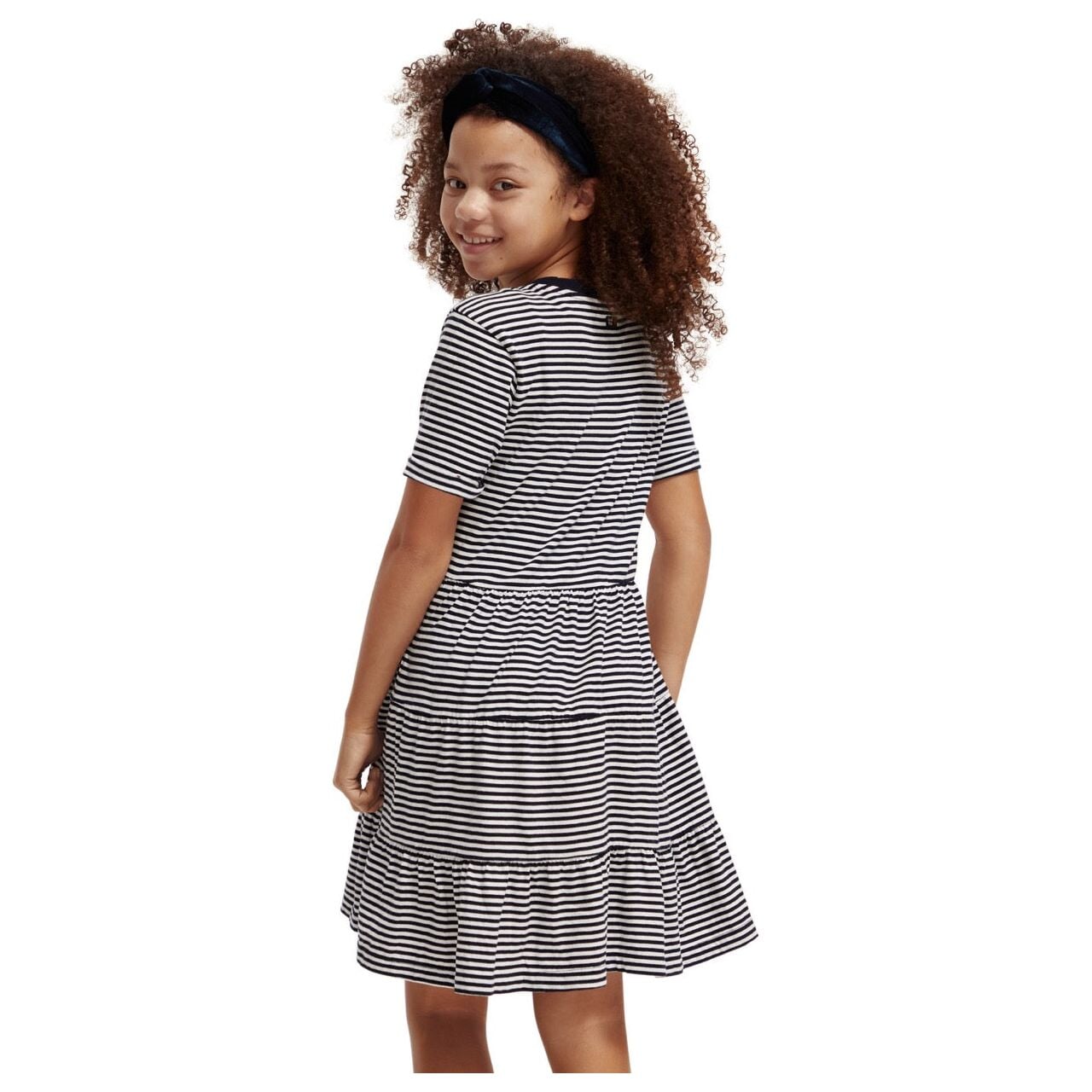 Tiered Striped Mini Dress