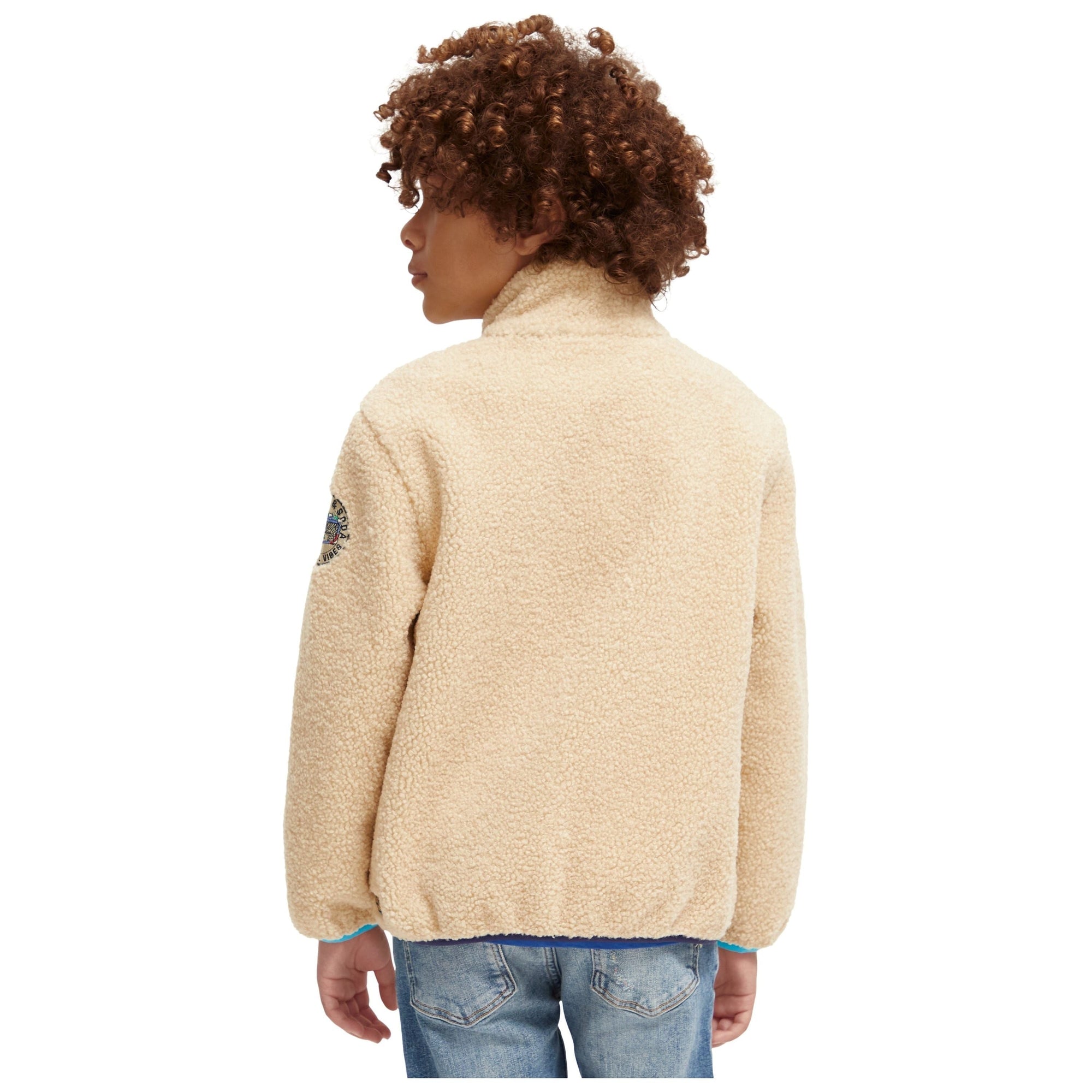 Contrast Pocketed Teddy Jacket