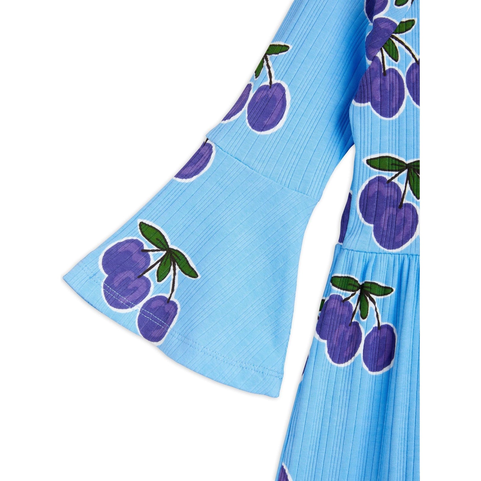 Plum Aop Trumpet Sleeve Dress