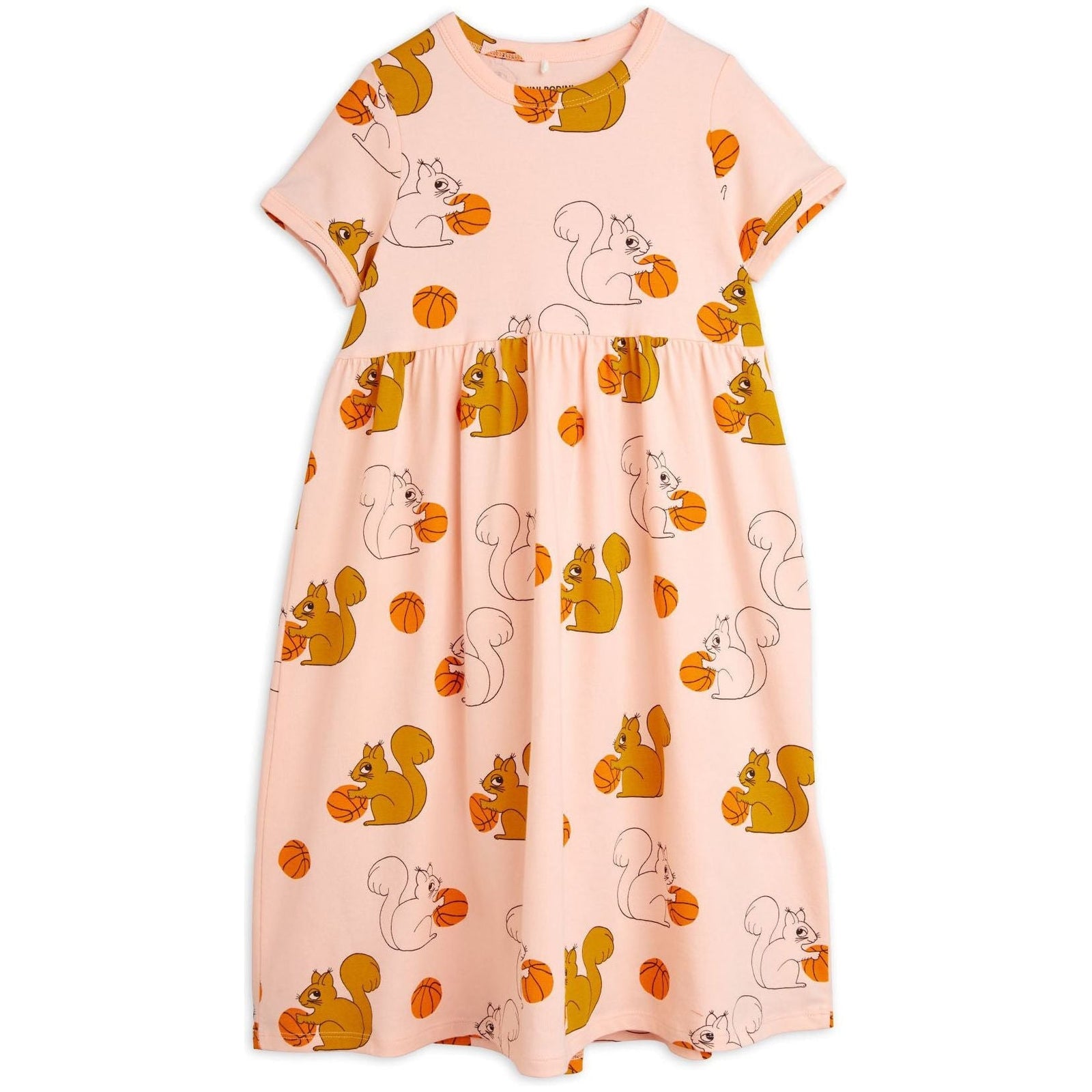 Squirrels Aop Ss Dress - Pink