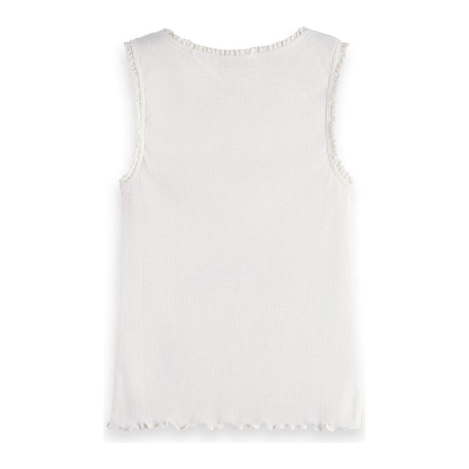 Fitted Ribbed Tank Top - Off White