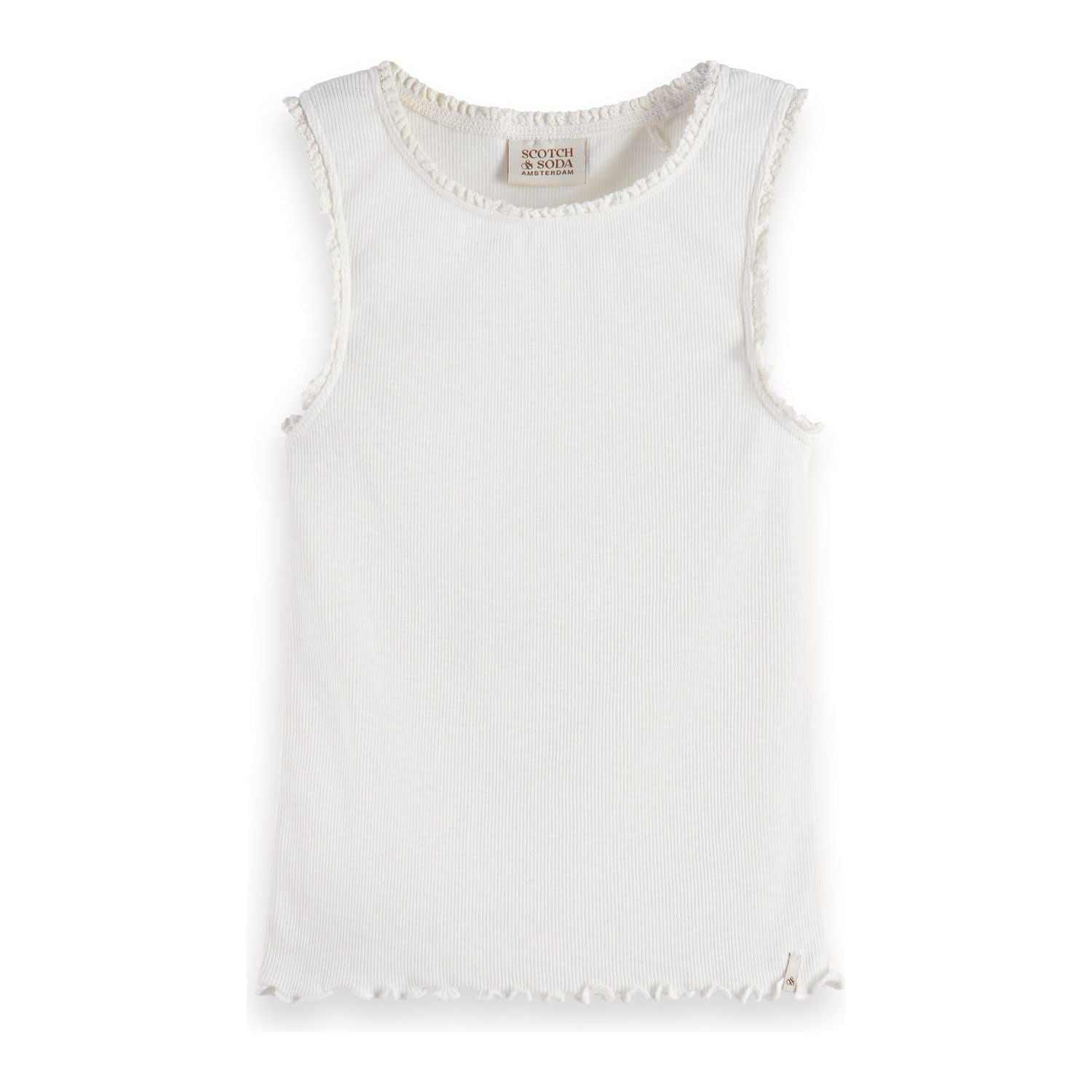 Fitted Ribbed Tank Top - Off White