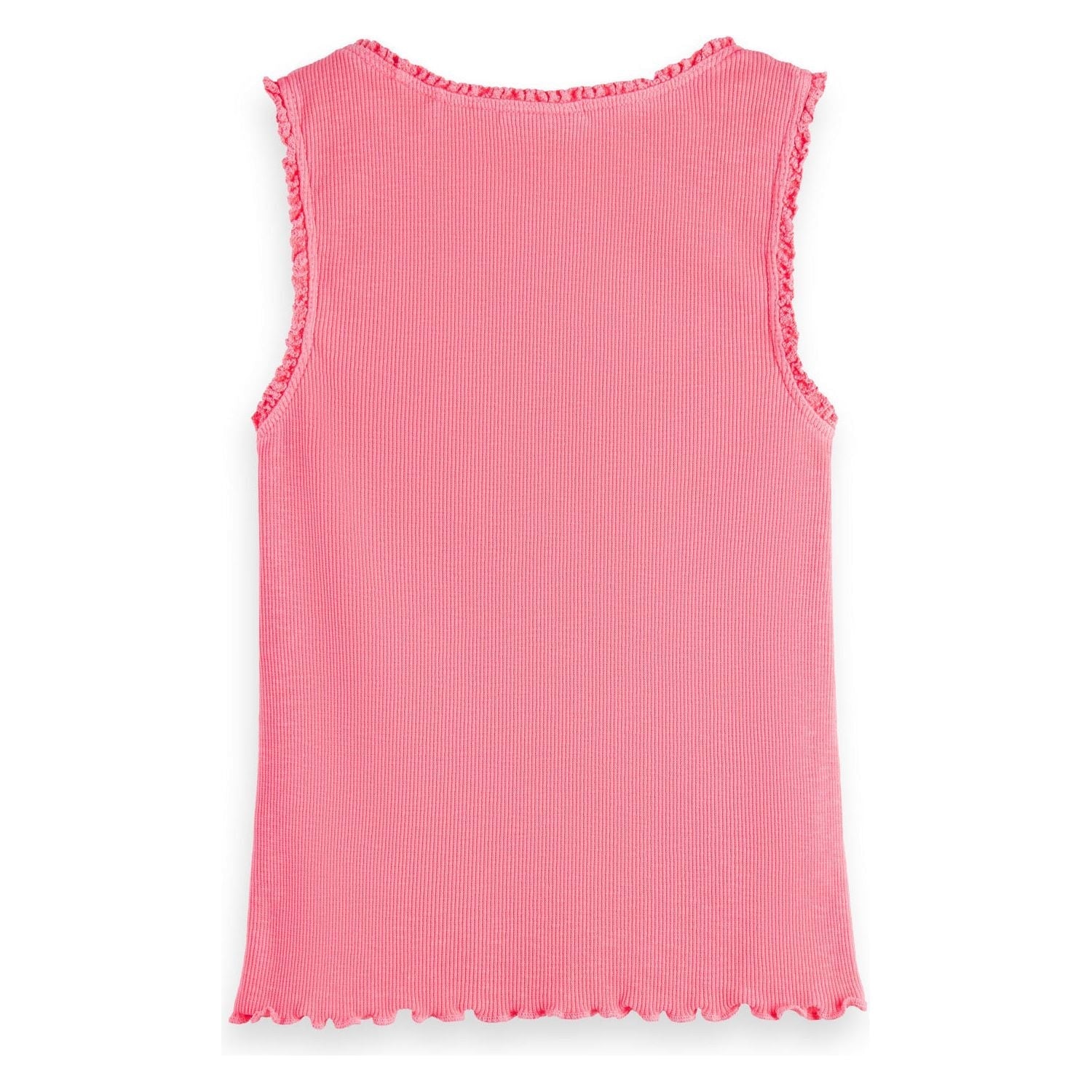 Fitted Ribbed Tank Top - Neon Pink