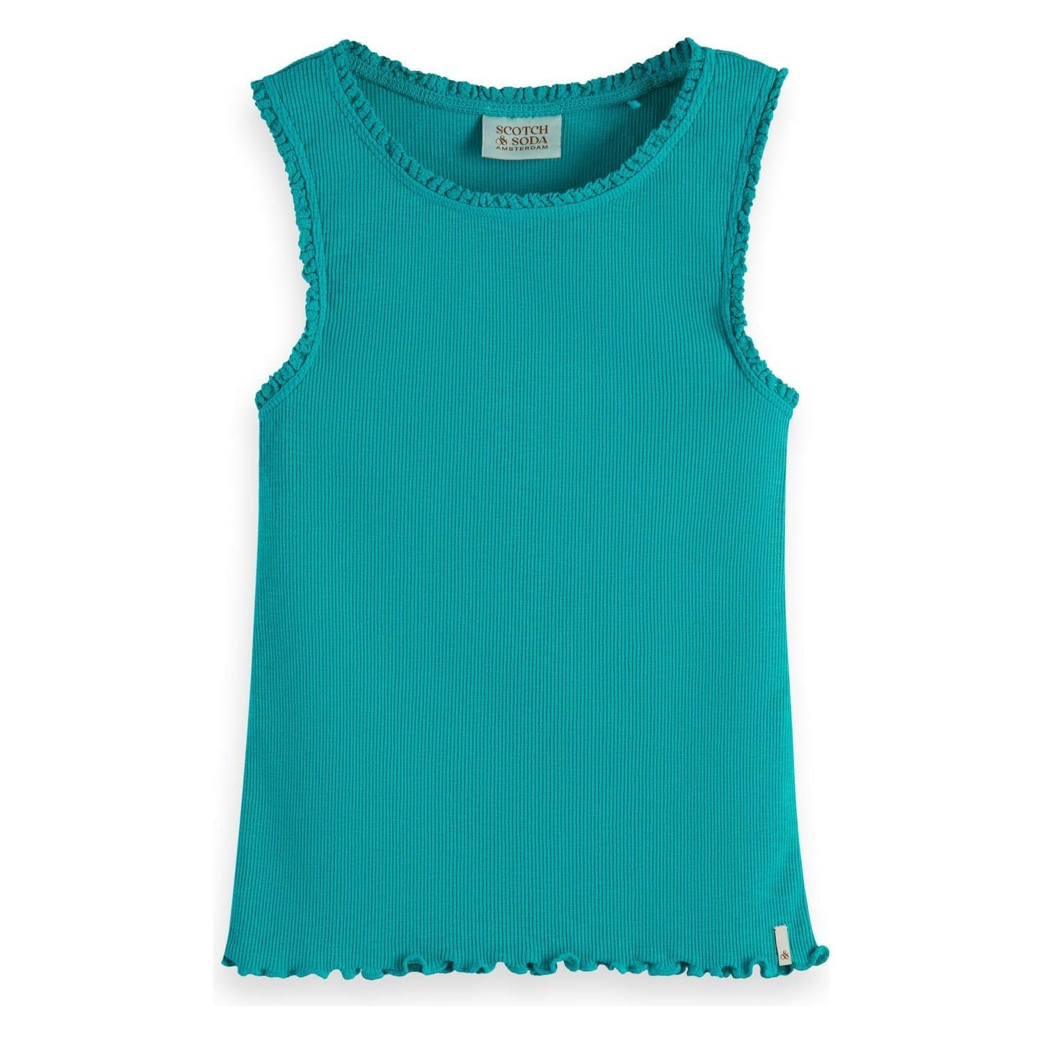 Fitted Ribbed Tank Top - Sea Green