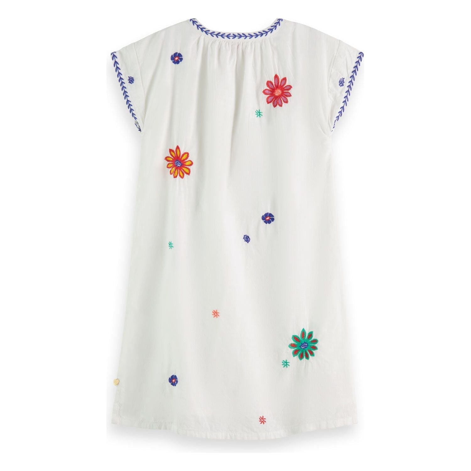 Flower Embroidered Kaftan Dress - Off White