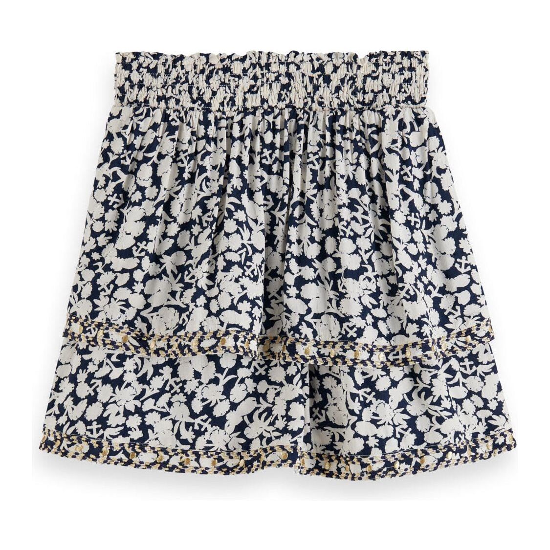 Tiered Mini Skirt - Anchor Floral Night