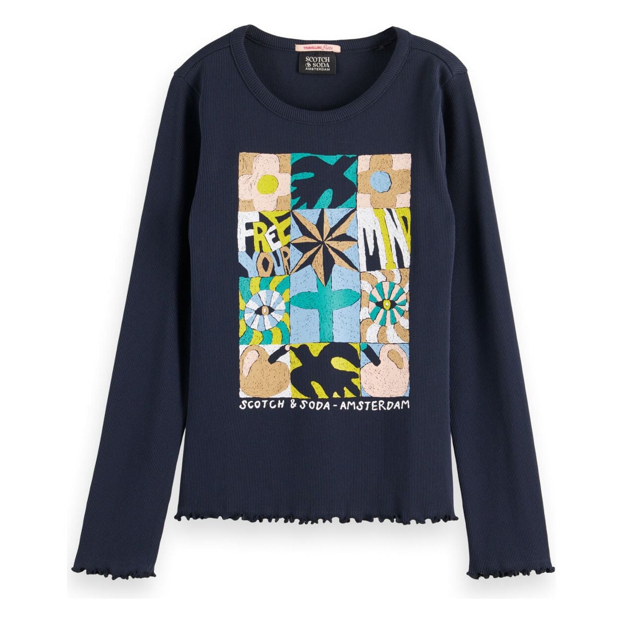 Long Sleeved Ribbed T-Shirt - Night