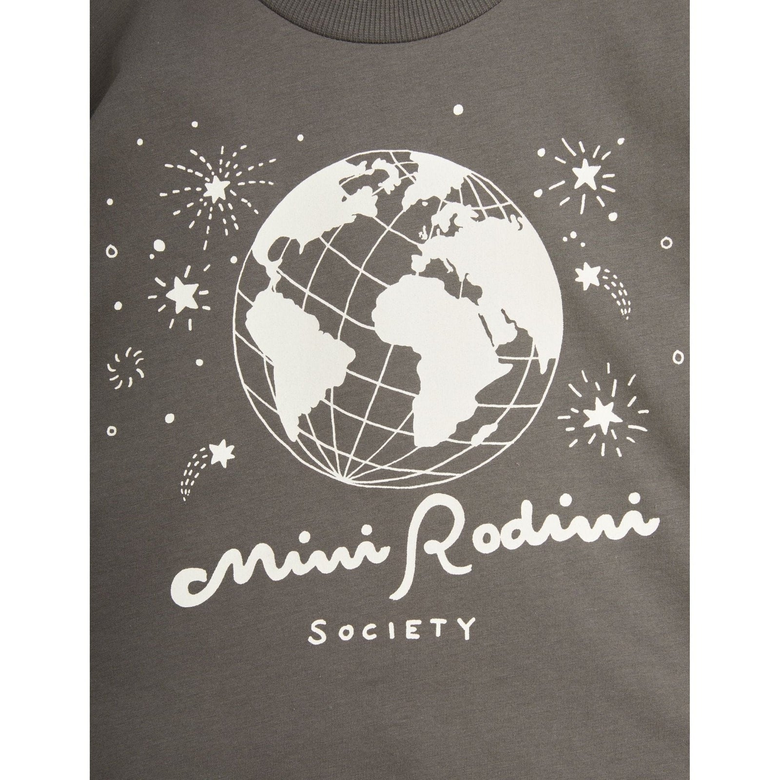 Mini Rodini Society Sp Ss Tee - Grey